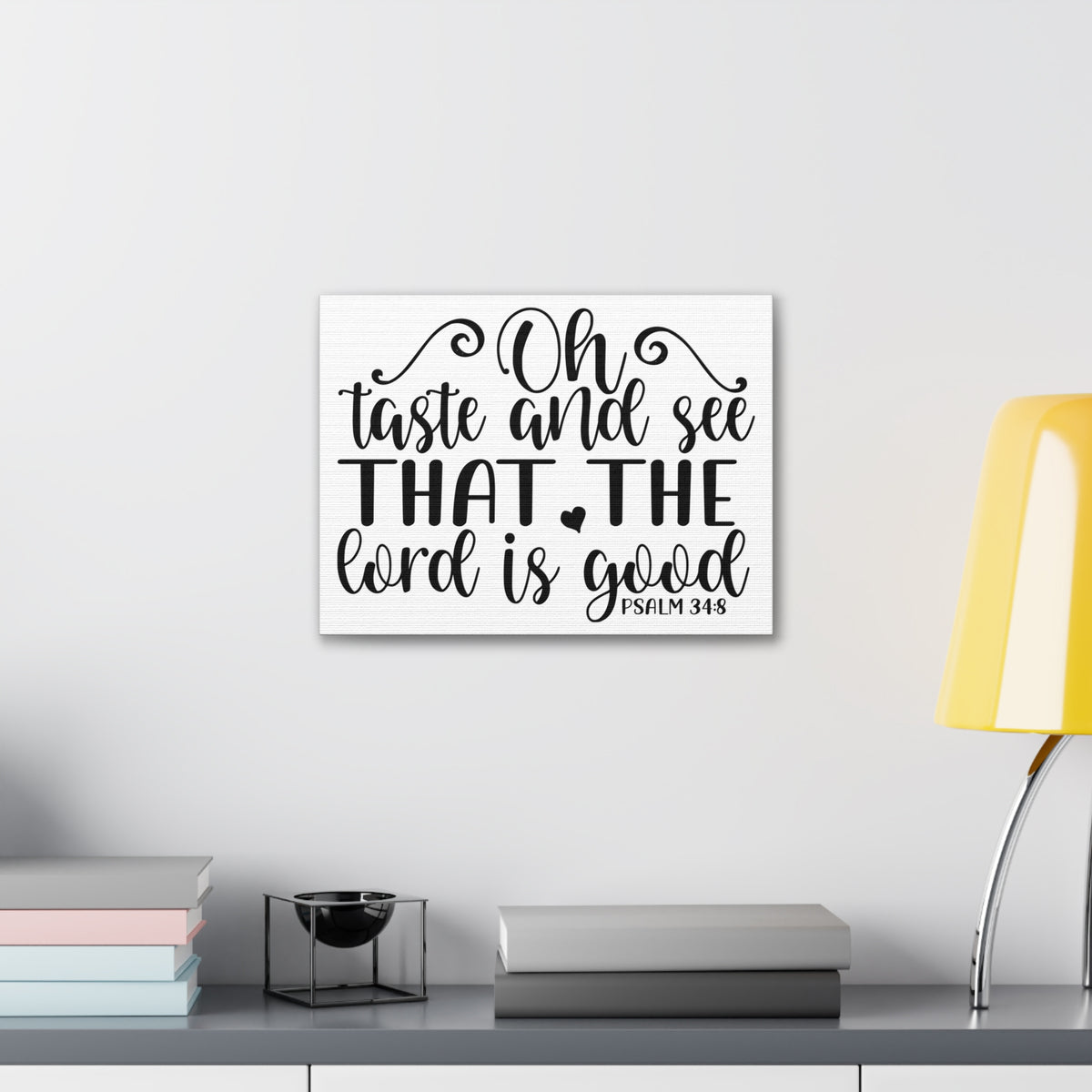 Scripture Canvas Oh Taste And See That Psalm 34:8 Christian Wall Art Bible Verse Print Ready To Hang-Express Your Love Gifts