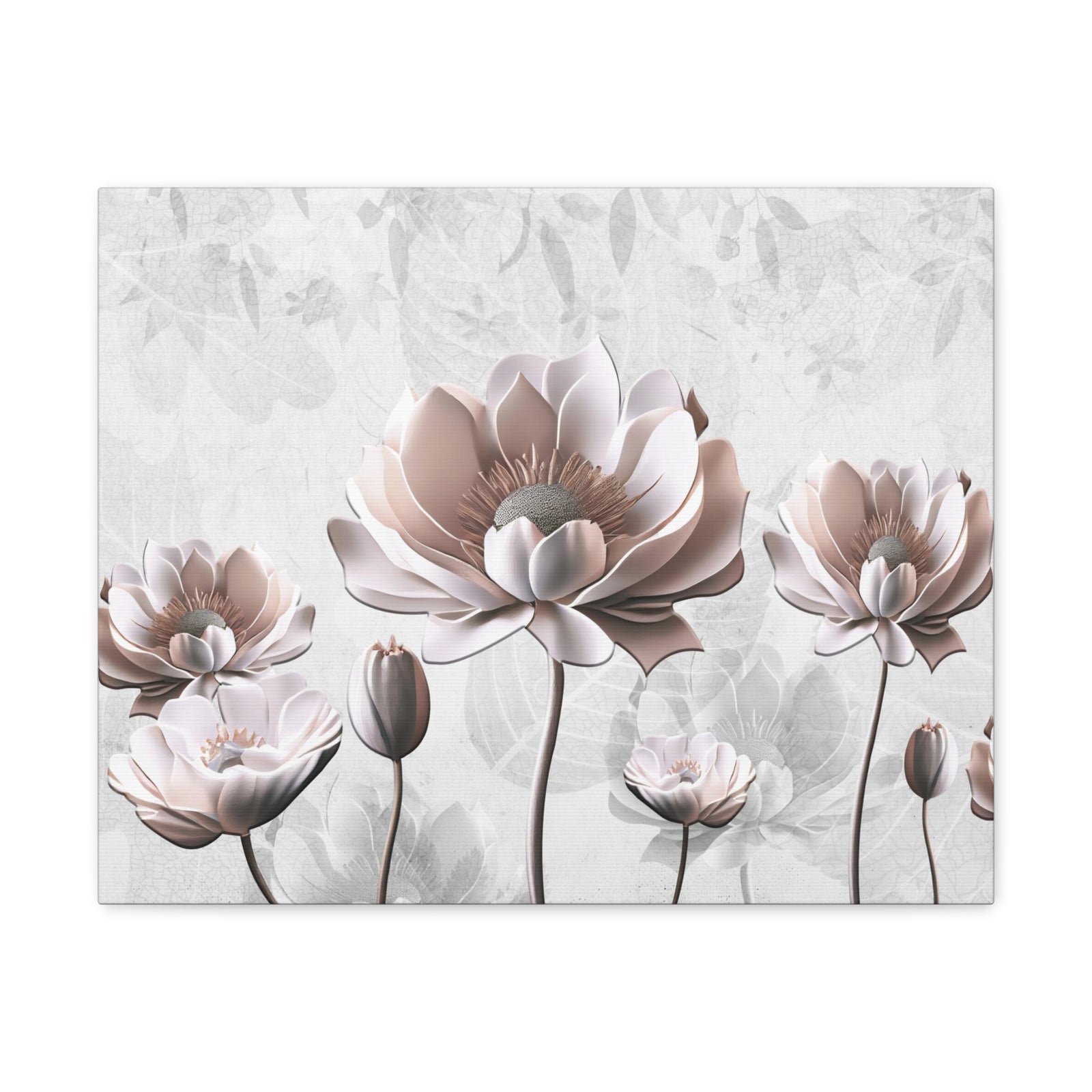 Simple Floral Painting 3D Flower Canvas Wall Art for Home Decor Ready-to-Hang-Express Your Love Gifts