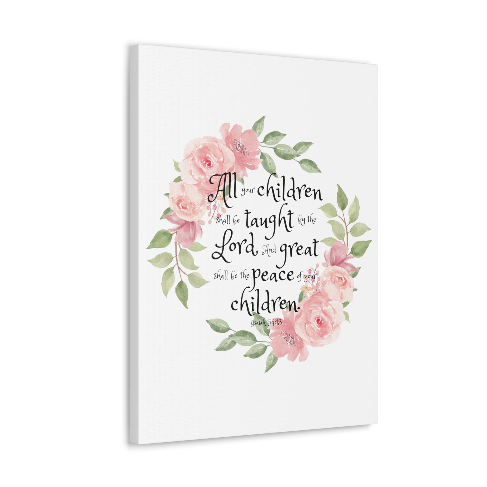 Scripture Walls Isaiah 54:13 All Your Children Bible Verse Canvas Christian Wall Art Ready to Hang Unframed-Express Your Love Gifts