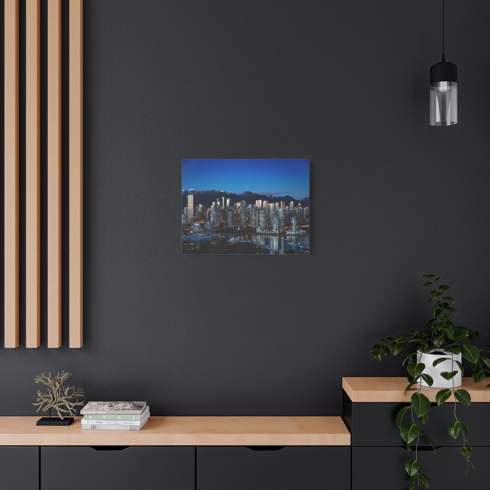 Vancouver Night Skyline Canvas Artwork High-Quality Breathtaking Stunning Cityscape for Home Decor Ready to Hang-Express Your Love Gifts