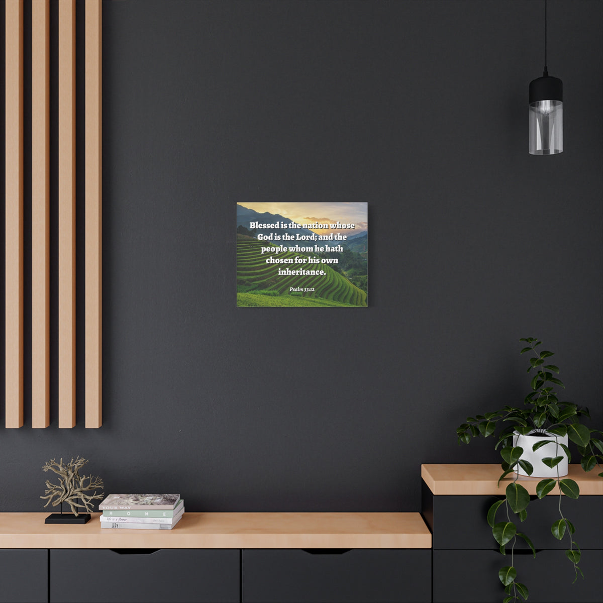 Scripture Walls Blessed Is The Nation Psalm 33:12 Bible Verse Canvas Christian Wall Art Ready to Hang-Express Your Love Gifts