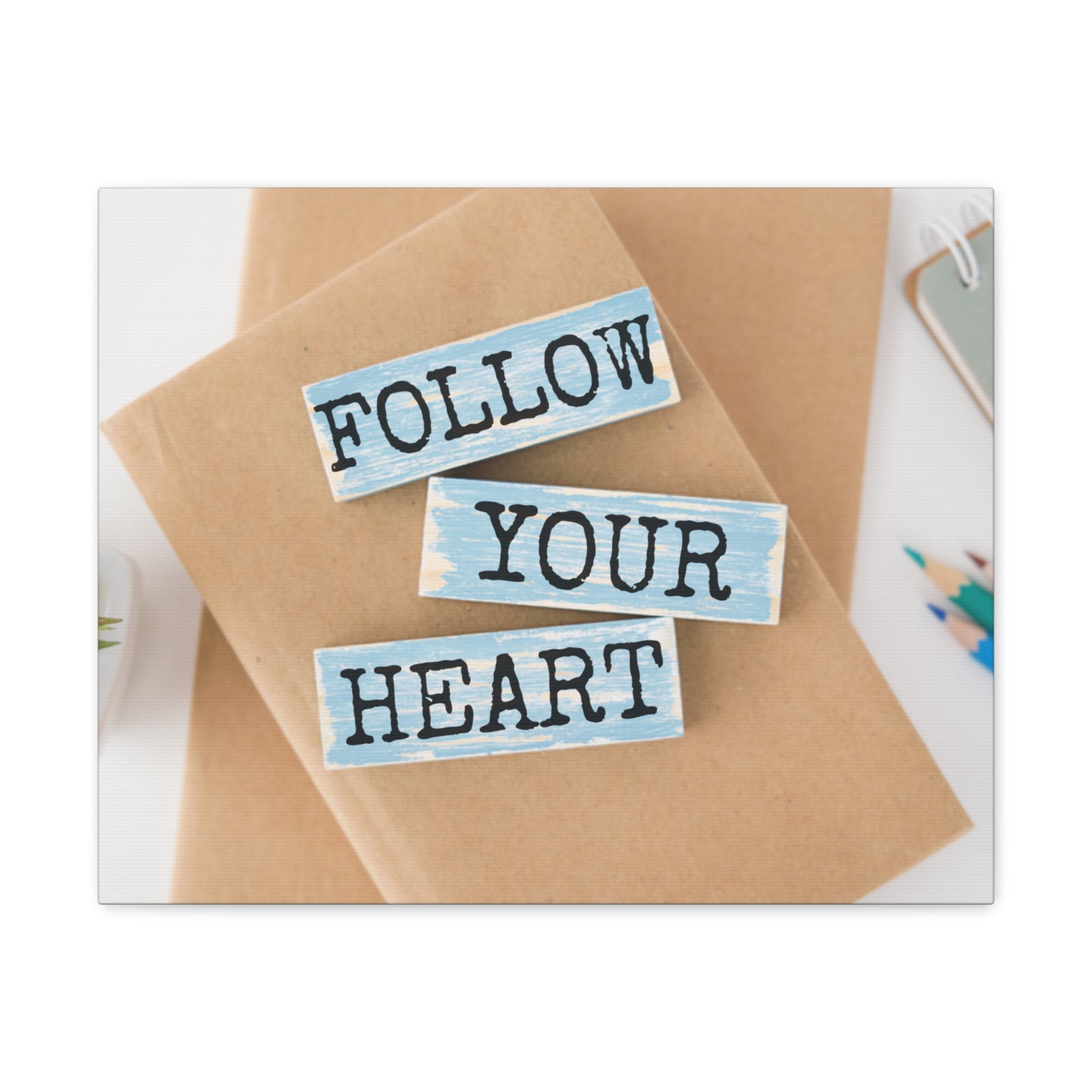 Inspirational Quote Canvas Follow Your Heart Wall Art Motivational Motto Inspiring Prints Artwork Decor Ready to Hang-Express Your Love Gifts