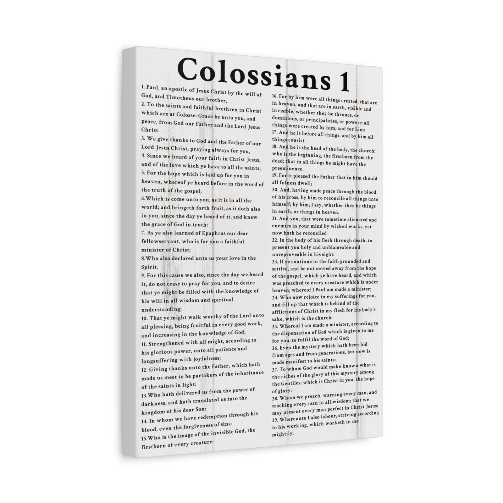 Scripture Walls Colossians 1 White Bible Verse Canvas Christian Wall Art Ready to Hang Unframed-Express Your Love Gifts