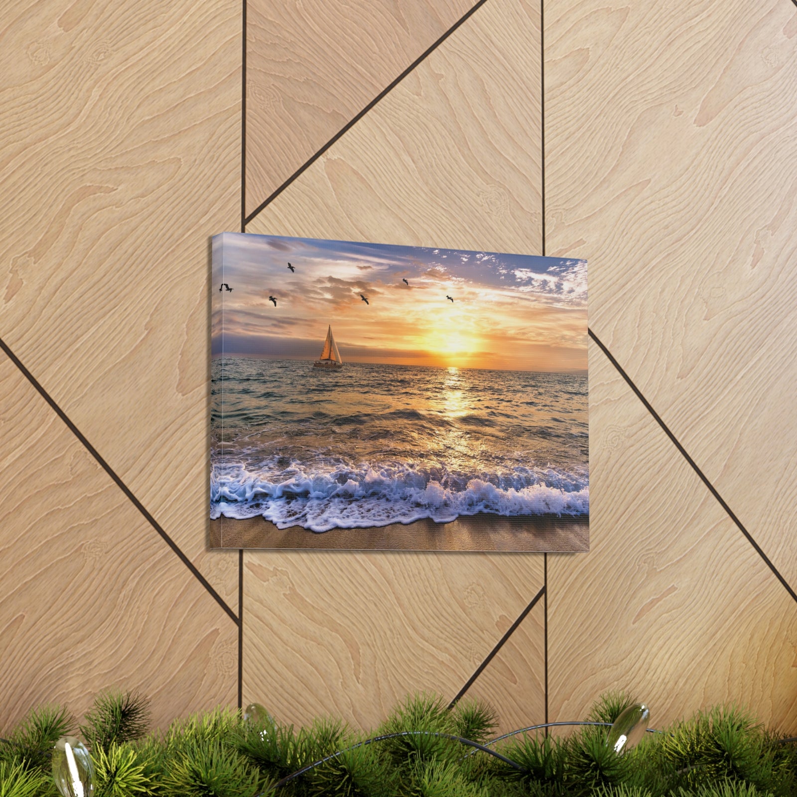 Sailboat Sailing Out To Sea Ocean Canvas Wall Art for Home Decor Ready-to-Hang-Express Your Love Gifts