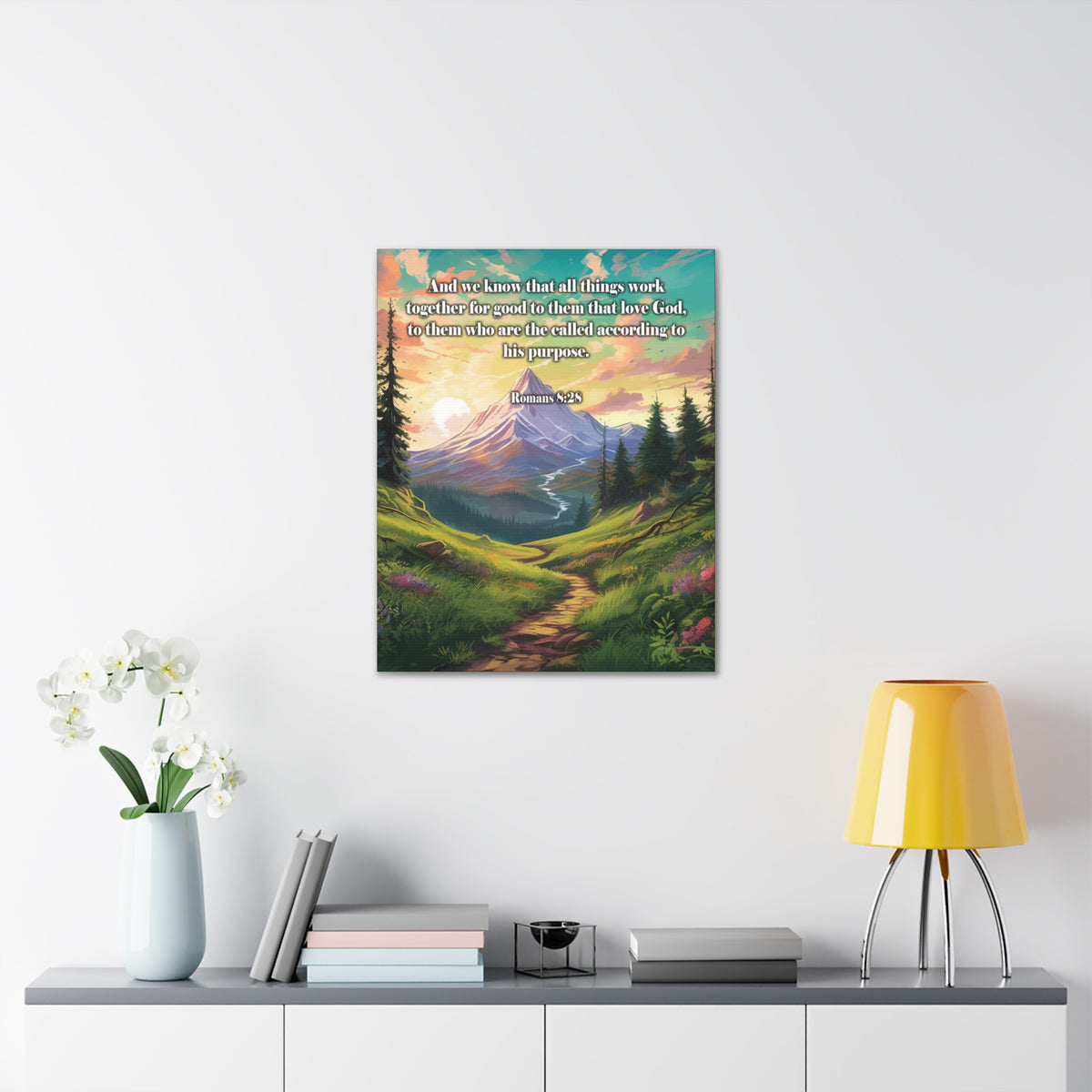 Scripture Walls All Things Work Together Romans 8:28 Christian Wall Art Print Ready to Hang Unframed-Express Your Love Gifts