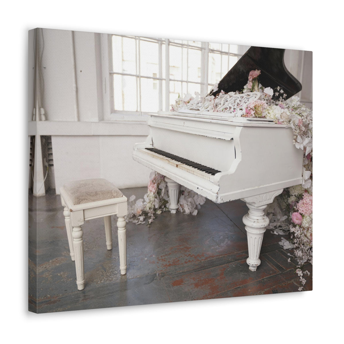 Piano with Flowers Music Lover's Delight Piano Keyboard Canvas Wall Art for Home Decor Ready-to-Hang-Express Your Love Gifts