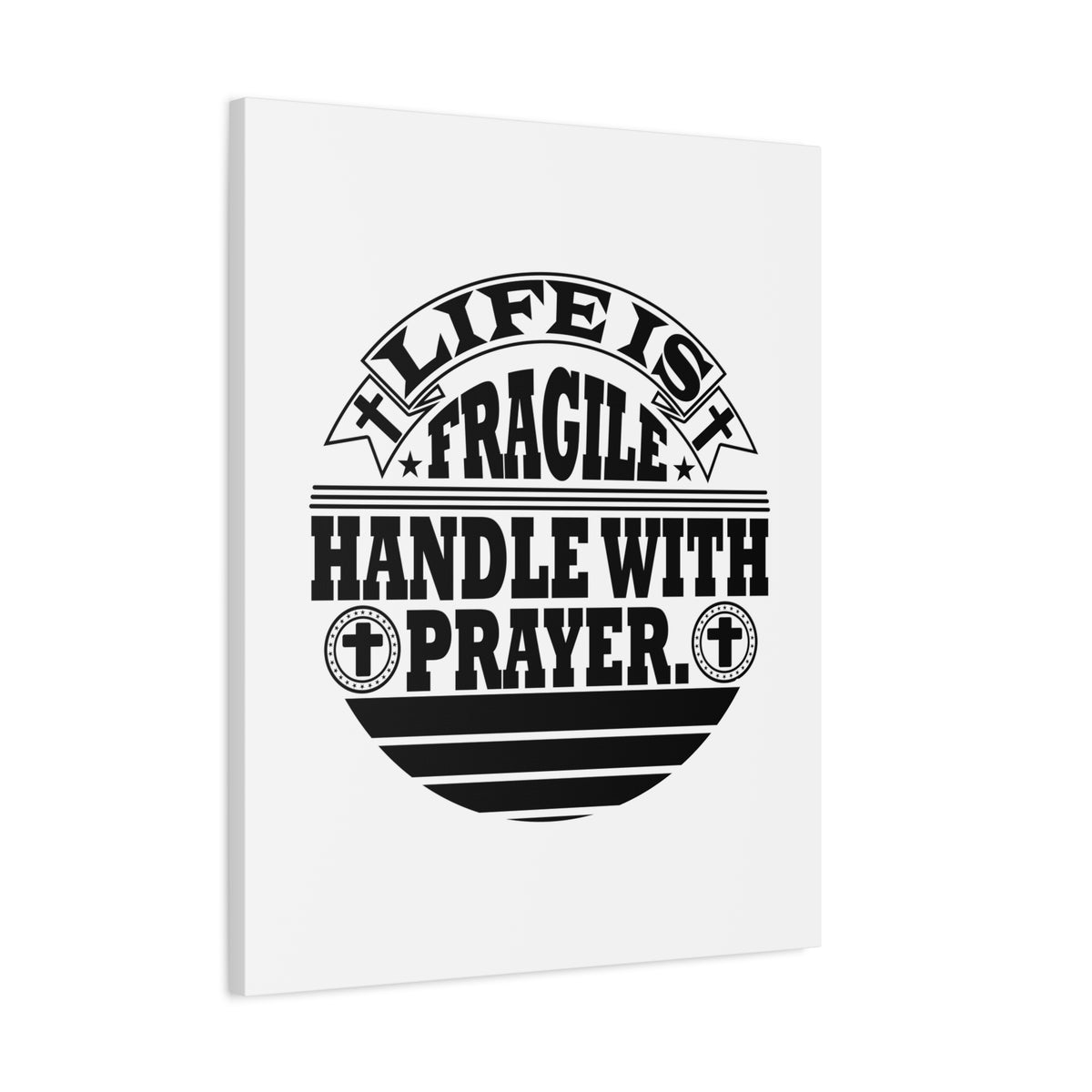 Scripture Canvas Handle With Prayer Psalm 39:4 Cross Christian Wall Art Bible Verse Print Ready to Hang-Express Your Love Gifts