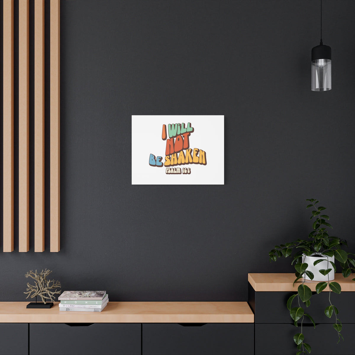 Scripture Walls Not Be Shaken Psalm 16:8 Orange Bible Verse Canvas Christian Wall Art Ready to Hang-Express Your Love Gifts