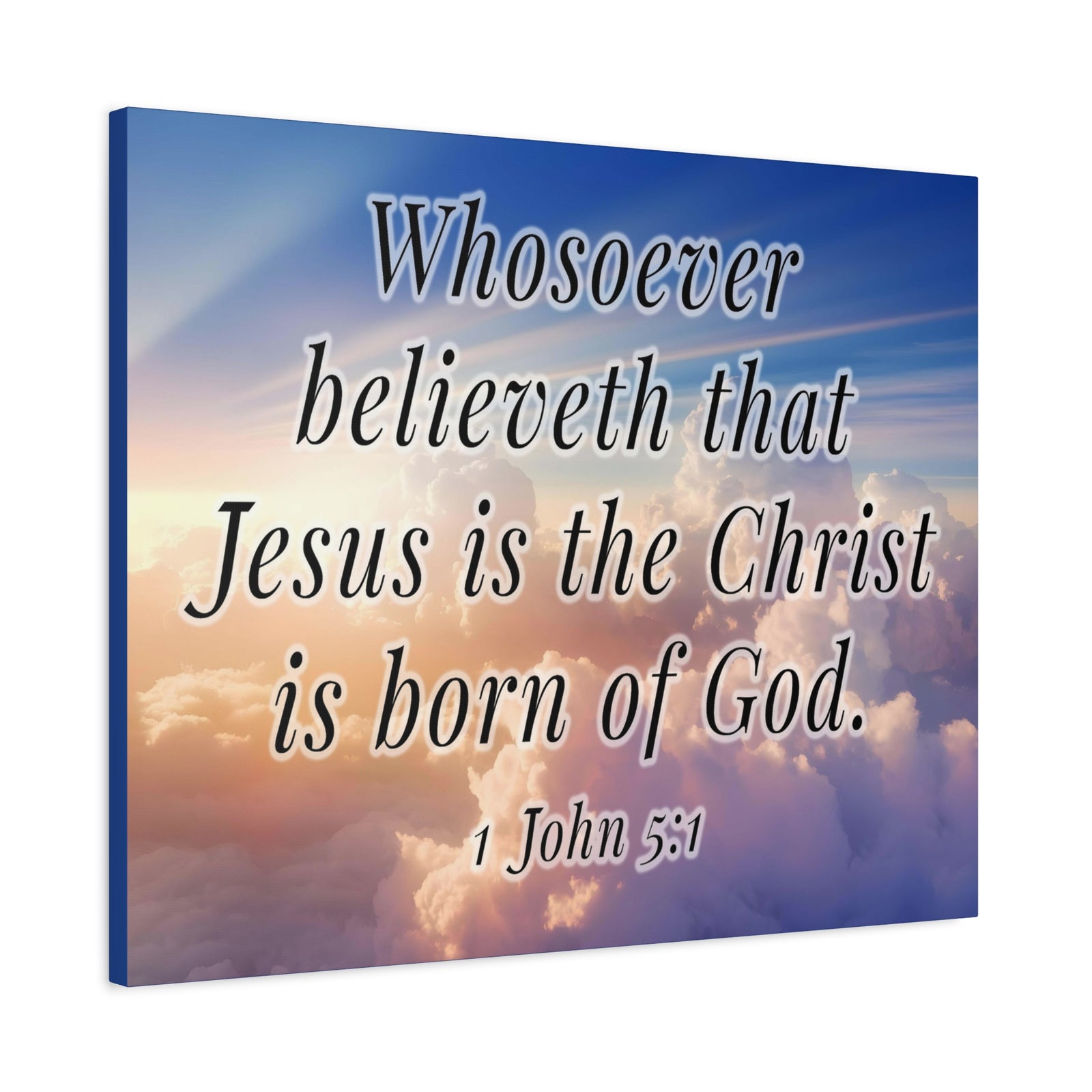 Scripture Walls 1 John 5:1 Jesus is the Christ Bible Verse Canvas Christian Wall Art Ready to Hang Unframed-Express Your Love Gifts