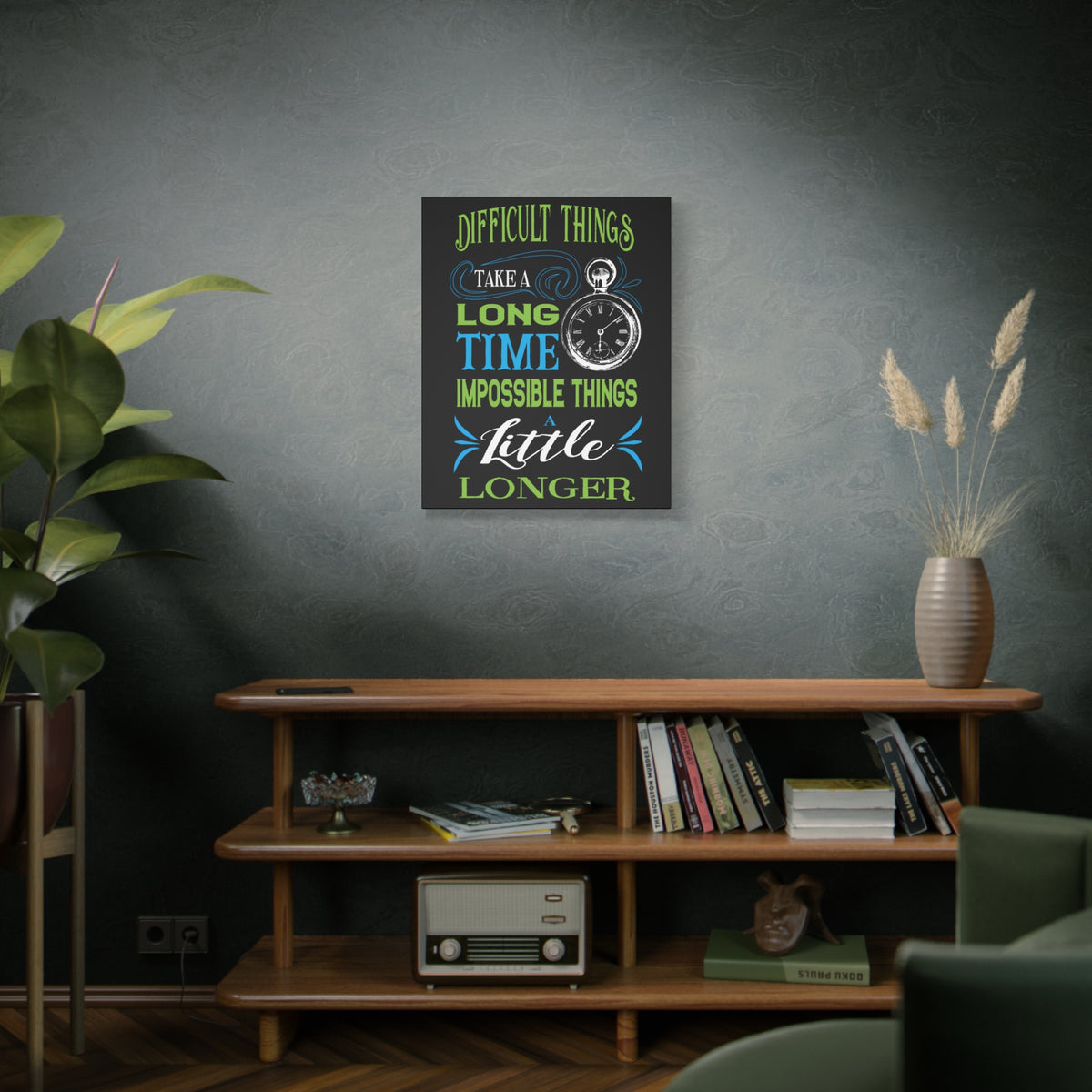 Inspirational Quote Canvas Long Time Wall Art Motivational Motto Inspiring Prints Artwork Decor Ready to Hang-Express Your Love Gifts