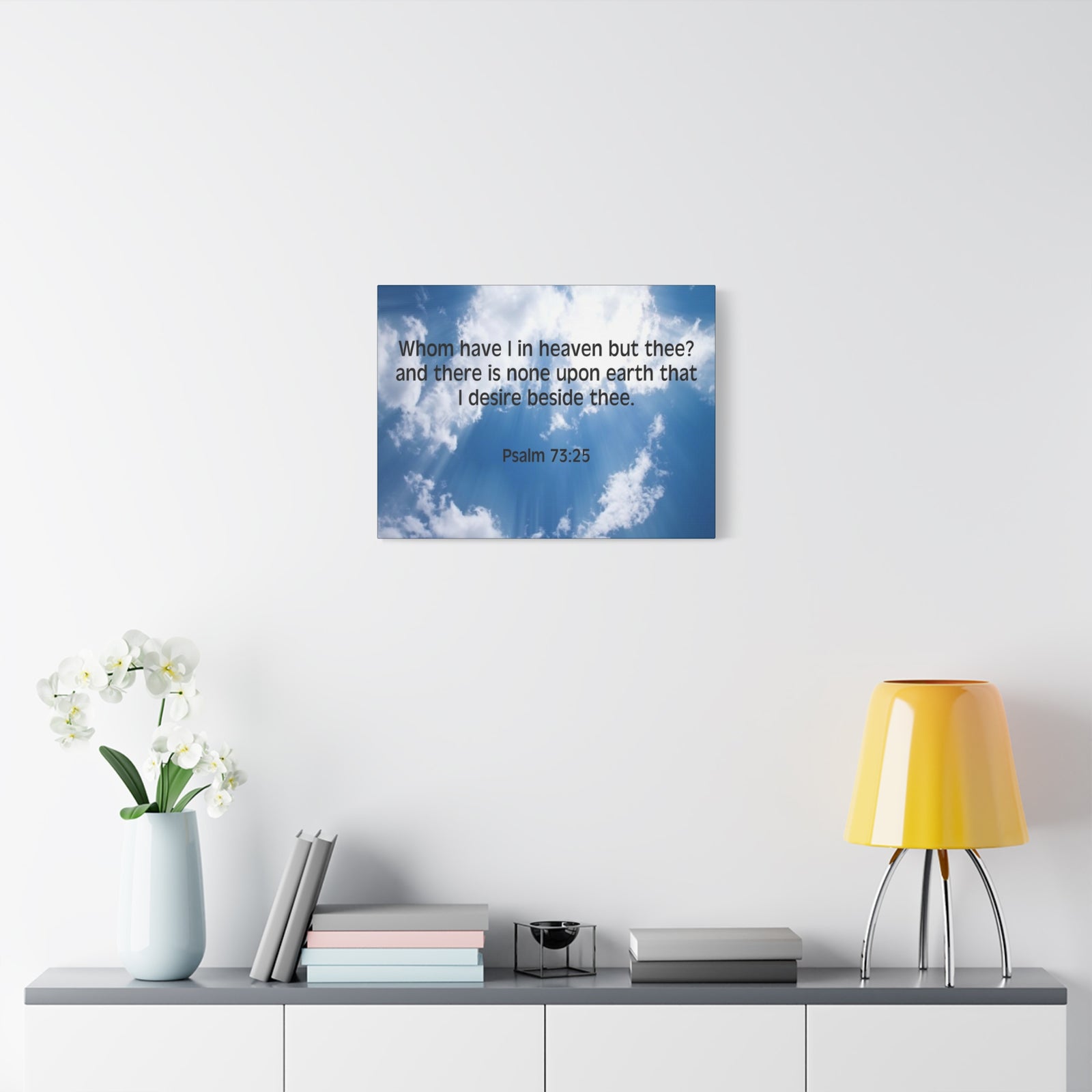 Scripture Canvas Whom Have I Psalm 73:25 Christian Wall Art Bible Verse Print Ready to Hang-Express Your Love Gifts