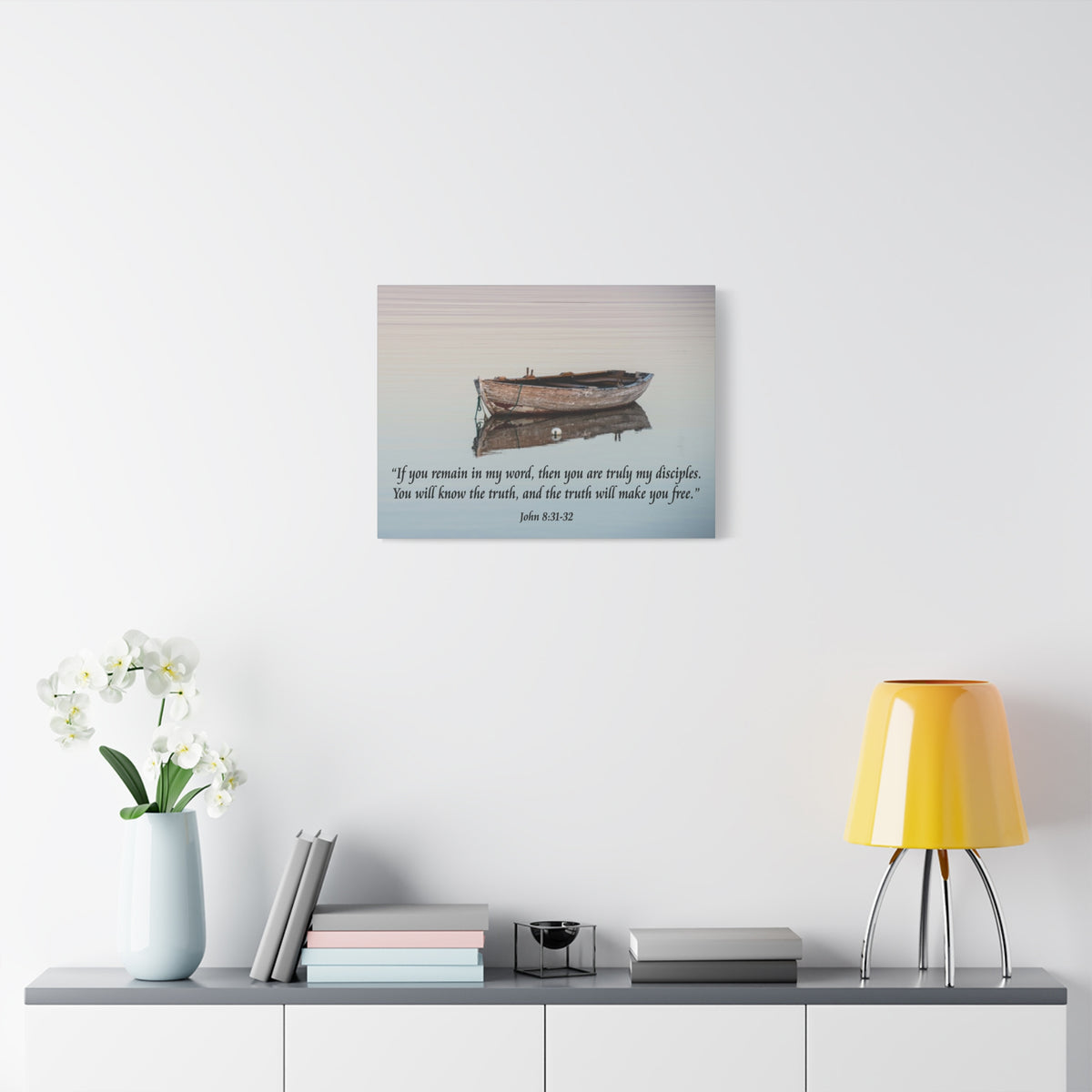 Scripture Walls John 8:31-32 Truth Will Make You Free Bible Verse Canvas Christian Wall Art Ready to Hang Unframed-Express Your Love Gifts