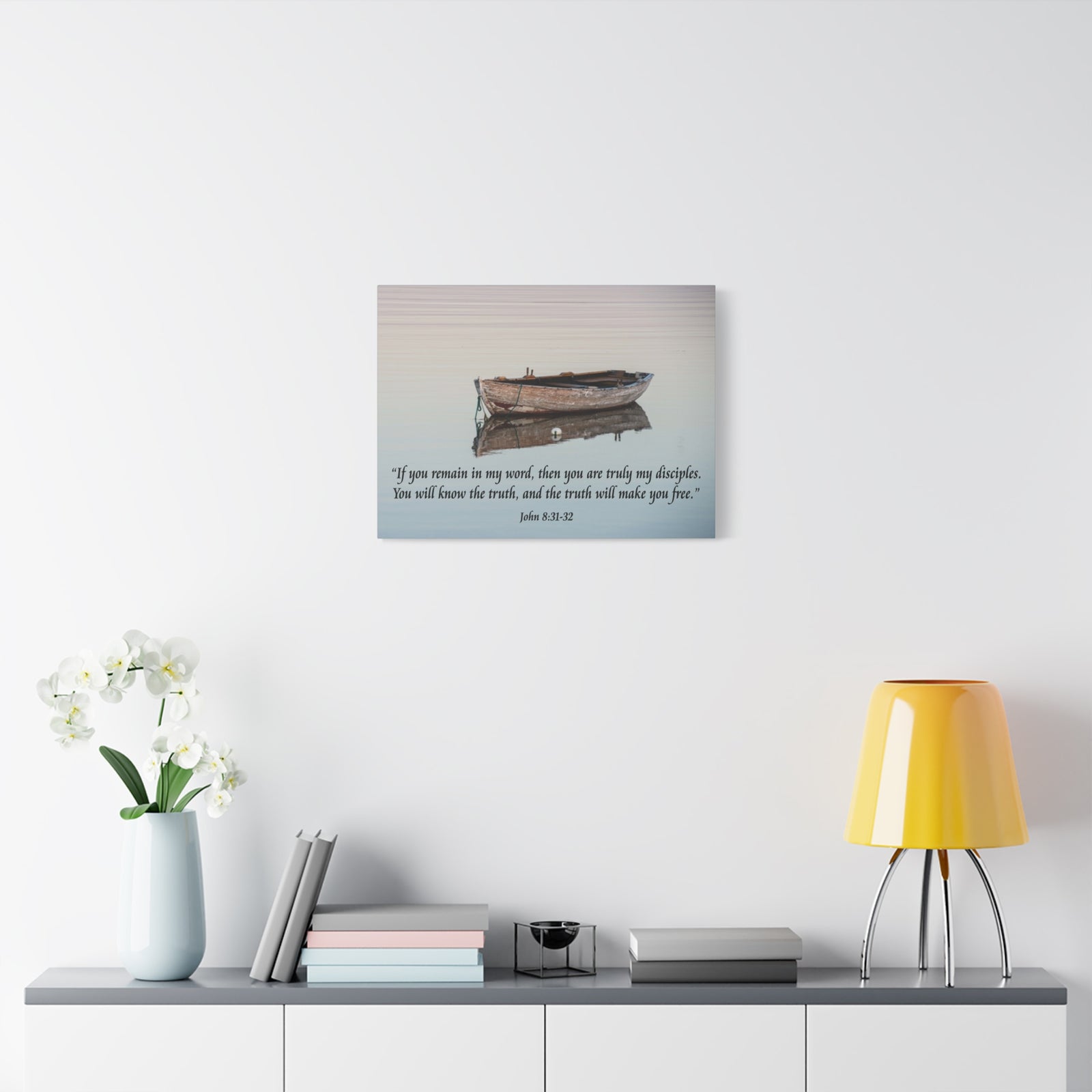 Scripture Walls John 8:31-32 Truth Will Make You Free Bible Verse Canvas Christian Wall Art Ready to Hang Unframed-Express Your Love Gifts