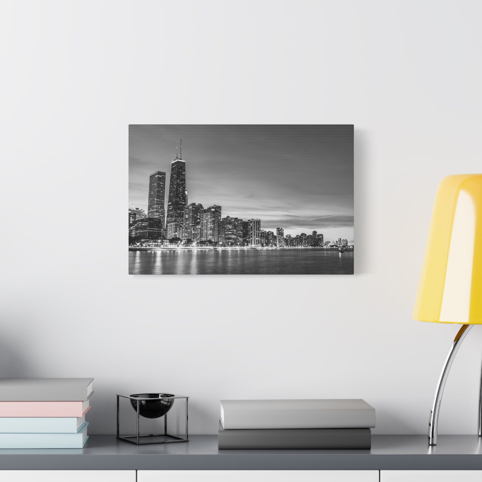 Chicago Black And White Skyline Canvas Artwork High-Quality Breathtaking Stunning Cityscape for Home Decor Ready to Hang-Express Your Love Gifts