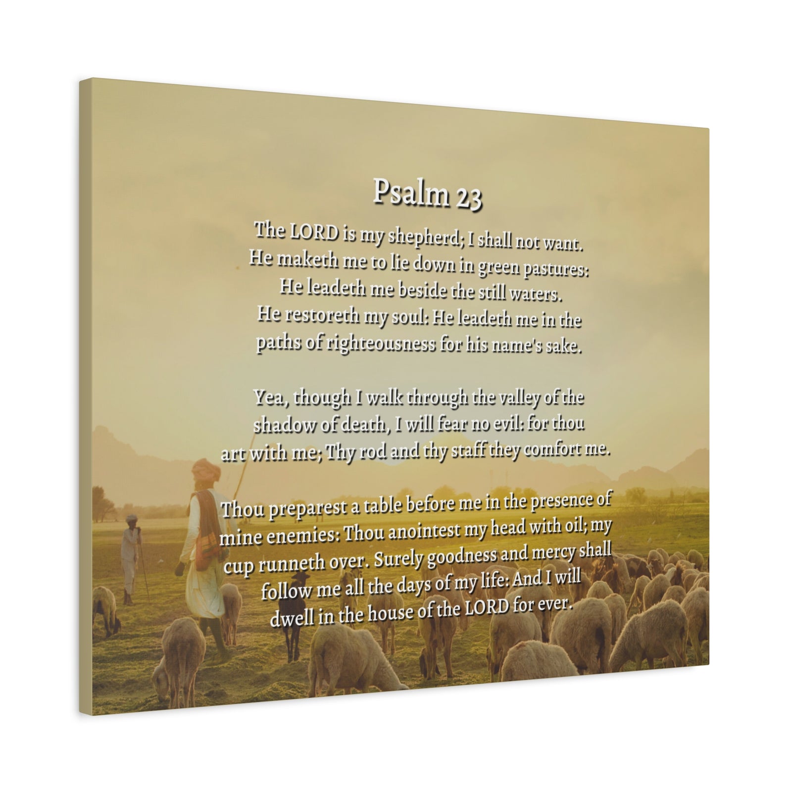 Scripture Walls Lord Is My Shepherd Herding Psalm 23 Bible Verse Canvas Christian Wall Art Ready to Hang-Express Your Love Gifts