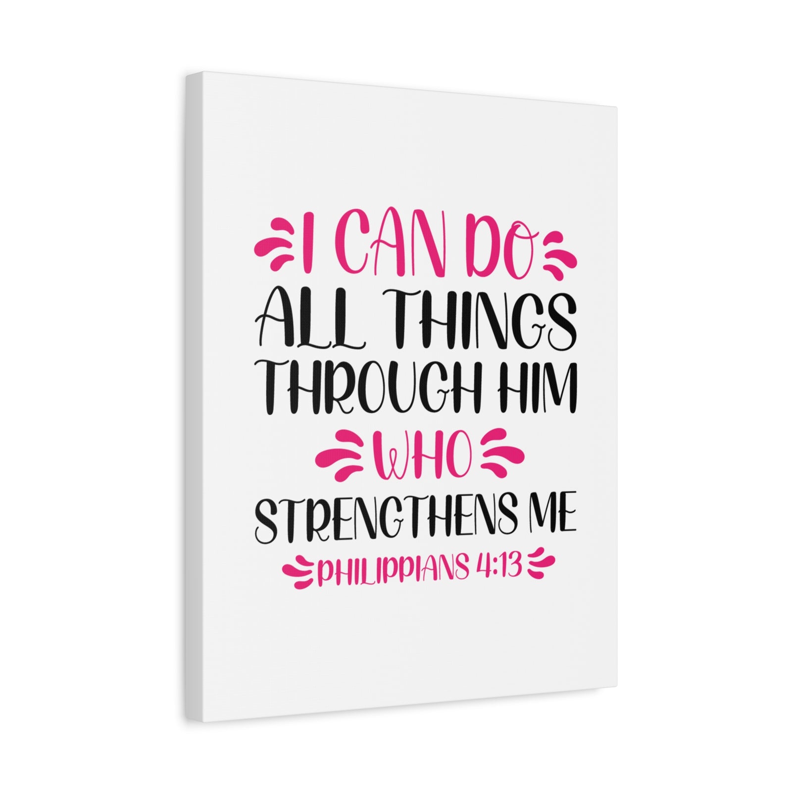 Scripture Canvas Who Strengthens Me Philippians 4:13 Christian Wall Art Bible Verse Print Ready to Hang-Express Your Love Gifts