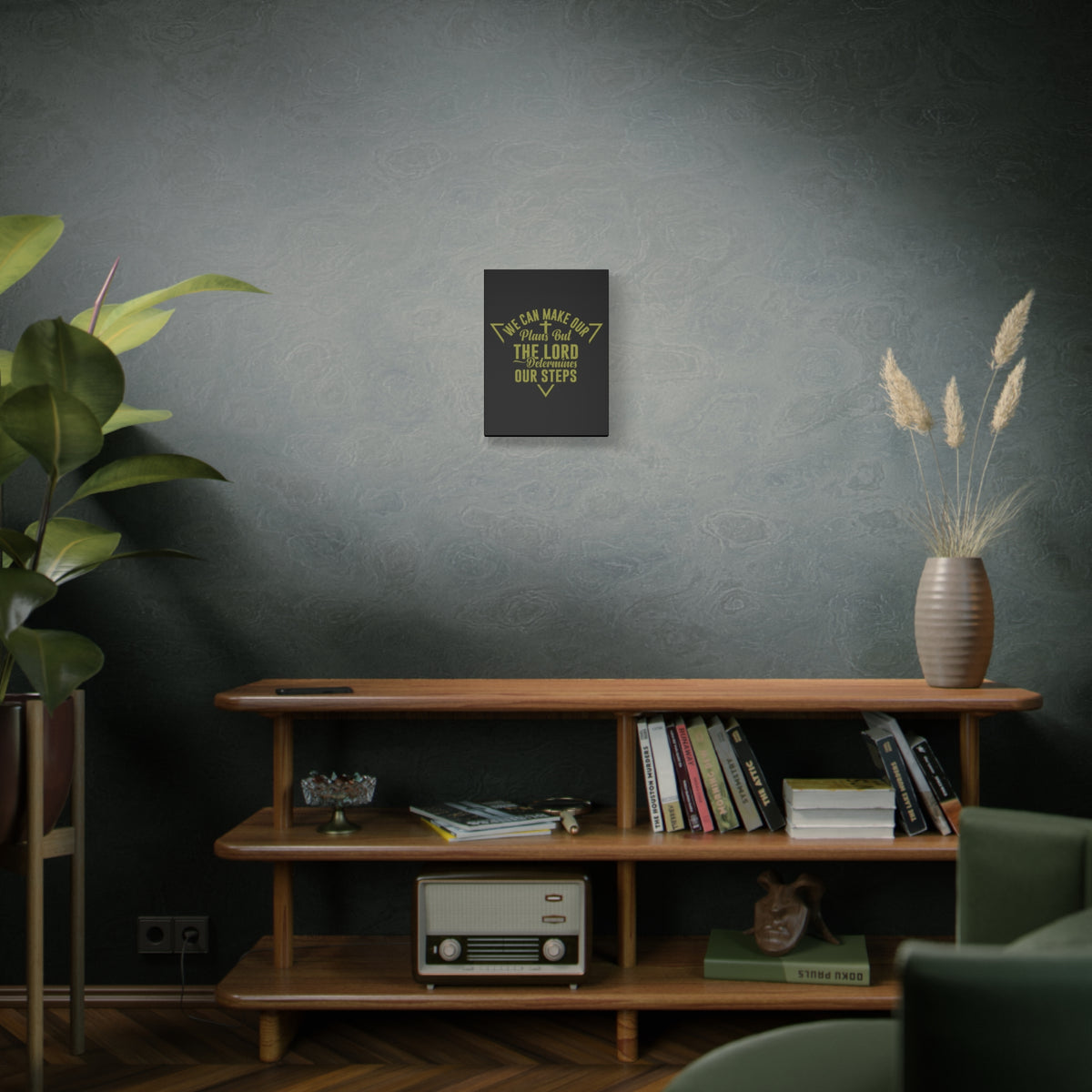 Scripture Canvas The Lord Determines Psalm 119:105 Christian Wall Art Bible Verse Print Ready to Hang-Express Your Love Gifts