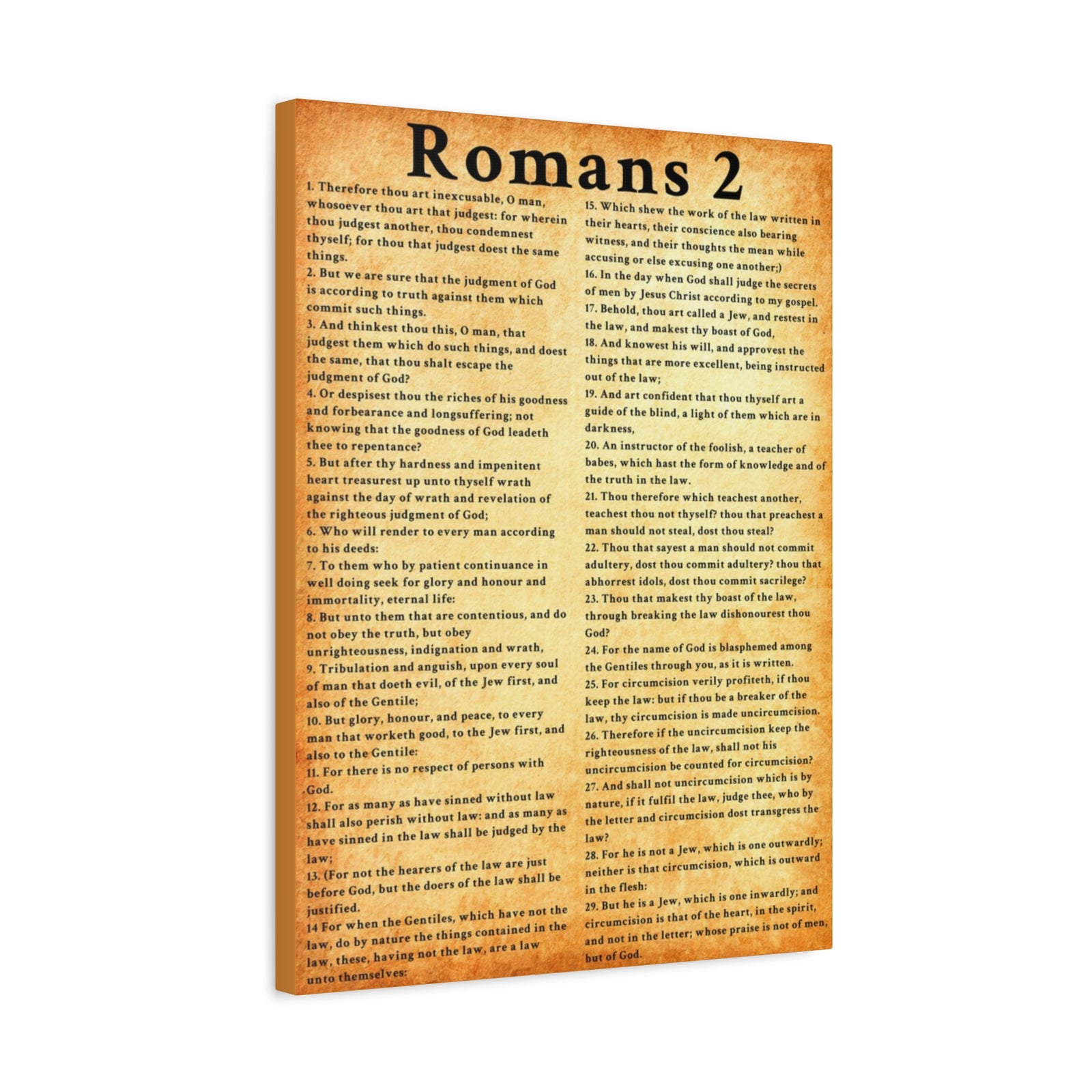 Scripture Walls Romans 2 Gold Bible Verse Canvas Christian Wall Art Ready to Hang Unframed-Express Your Love Gifts
