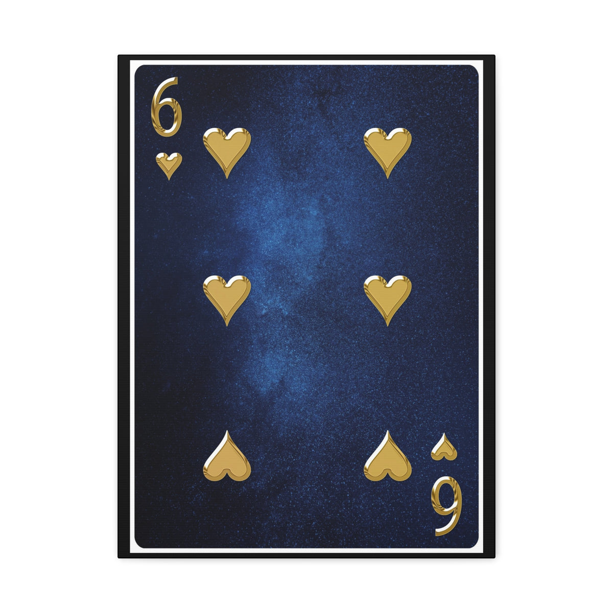 Six Of Hearts Space Background Playing Card Canvas Wall Art for Home Decor Ready-to-Hang-Express Your Love Gifts