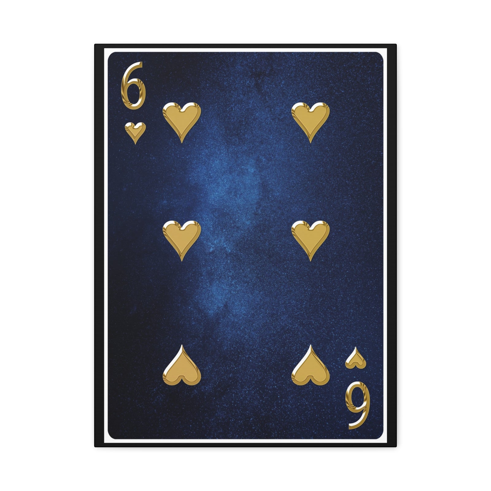 Six Of Hearts Space Background Playing Card Canvas Wall Art for Home Decor Ready-to-Hang-Express Your Love Gifts
