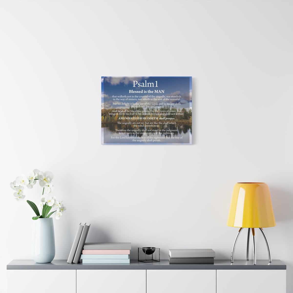 Scripture Walls Psalm 1 Way to Righteousness Bible Verse Canvas Christian Wall Art Ready to Hang Unframed-Express Your Love Gifts