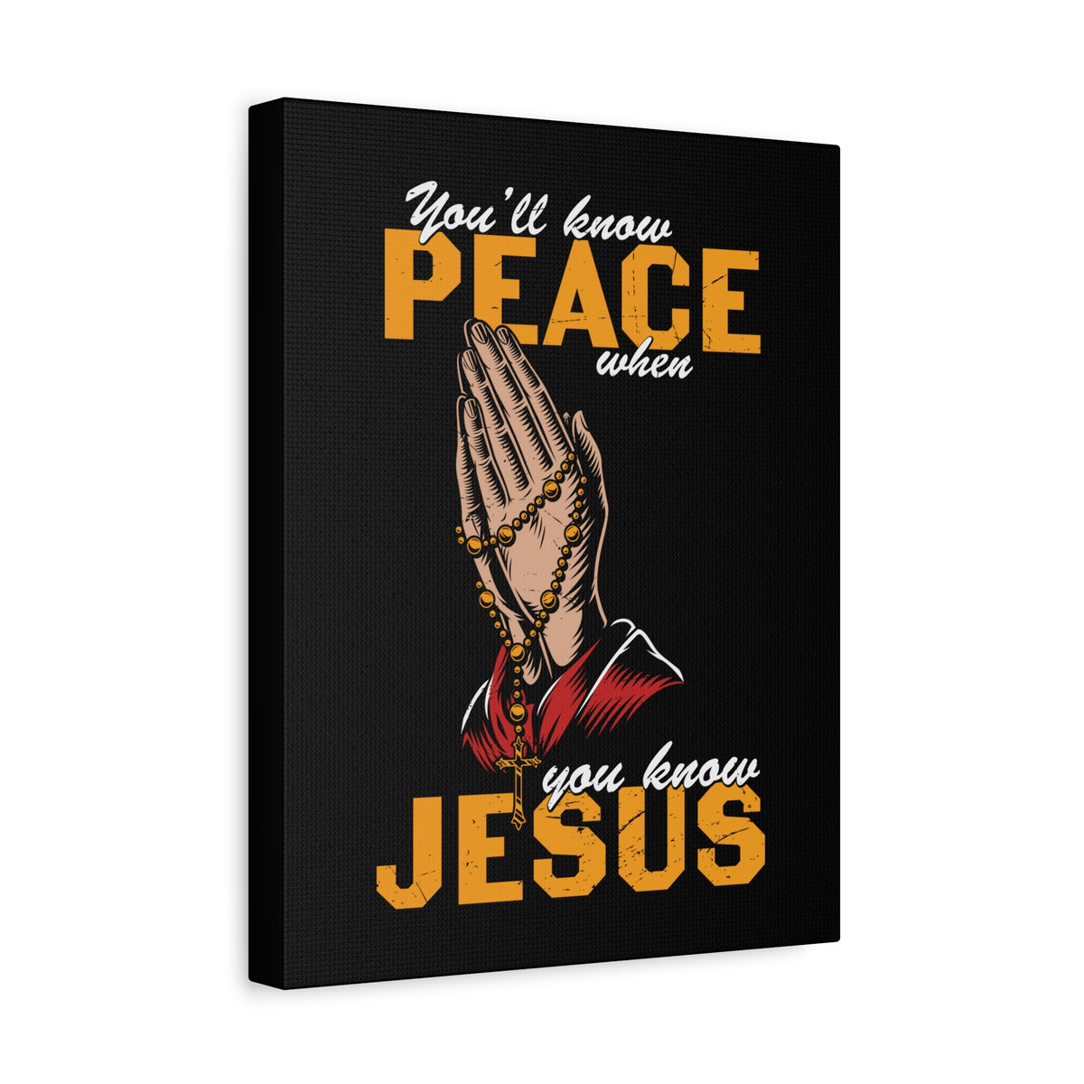 Scripture Canvas You'll Know Peace Rosary Psalms 96:1-13 Christian Wall Art Bible Verse Print Ready to Hang-Express Your Love Gifts