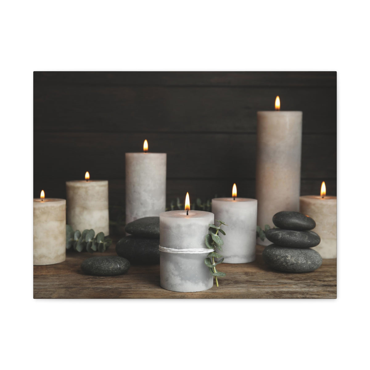 Composition with Burning Candles Forest Floral Nature Photography Canvas Wall Art for Home Decor Ready-to-Hang-Express Your Love Gifts