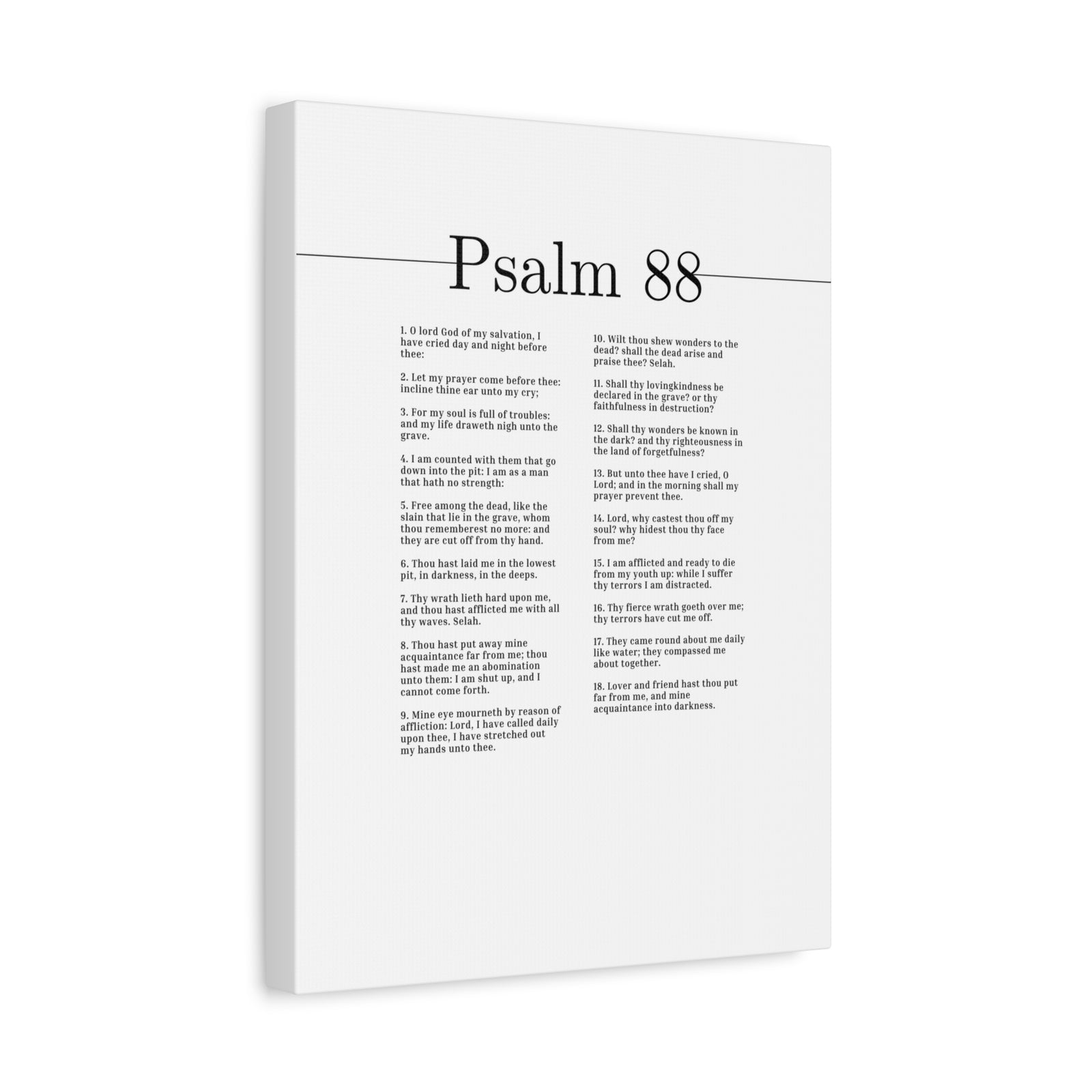Scripture Canvas O Lord, God Of My Salvation Psalm 88 Christian Wall Art Bible Verse Print Ready to Hang-Express Your Love Gifts