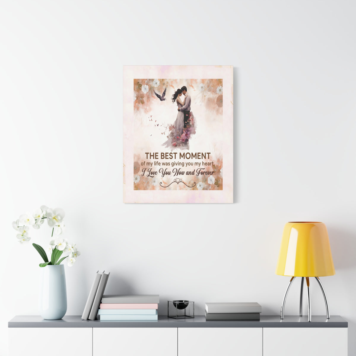 To My Wife The Best Moment of My Life Canvas Wall Art – Romantic Gift of Love & Devotion-Express Your Love Gifts
