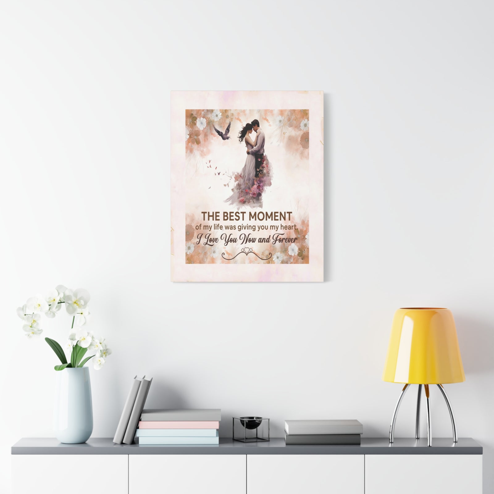 To My Wife The Best Moment of My Life Canvas Wall Art – Romantic Gift of Love & Devotion-Express Your Love Gifts