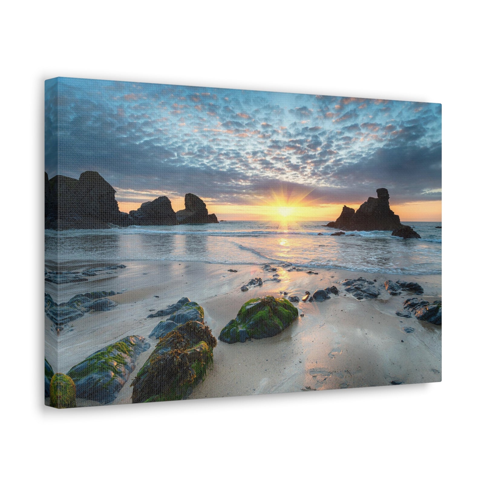 Sunset At Porthcothan Bay Canvas Wall Art for Home Decor Ready-to-Hang-Express Your Love Gifts