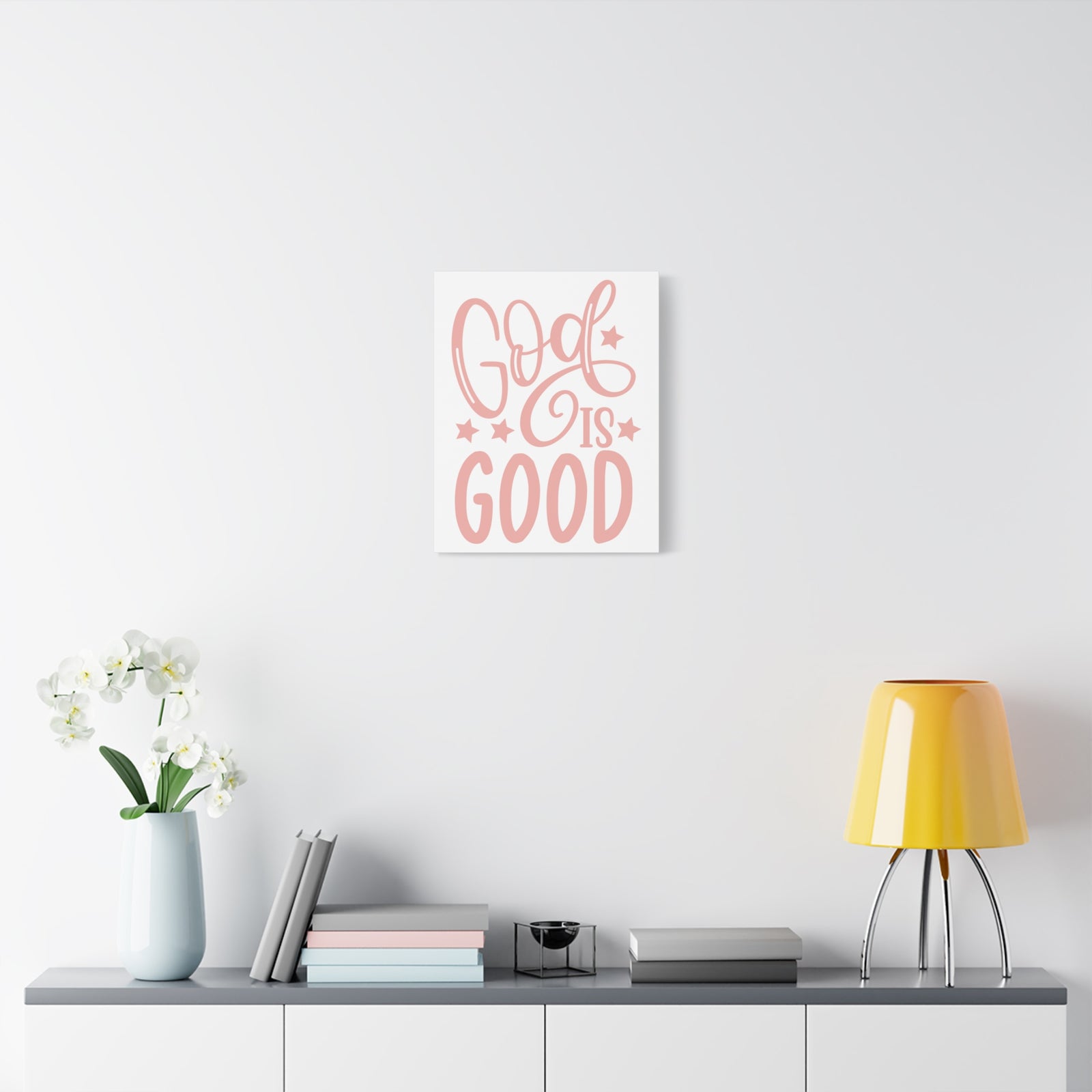 Scripture Canvas God Is Good Psalm 107:1 Christian Wall Art Print Ready to Hang-Express Your Love Gifts