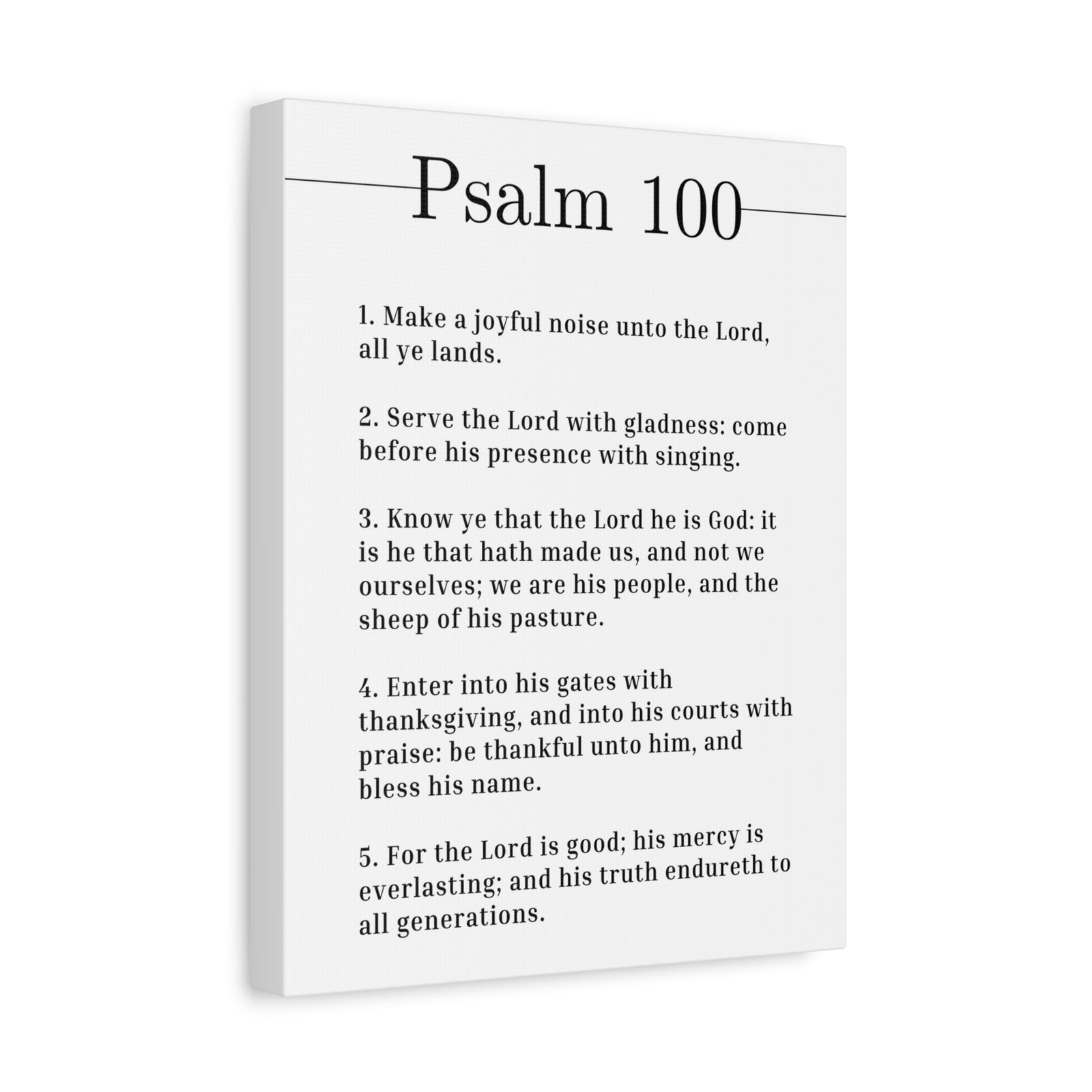Scripture Canvas Serve The Lord With Gladness Psalm 100 Christian Wall Art Bible Verse Print Ready to Hang-Express Your Love Gifts