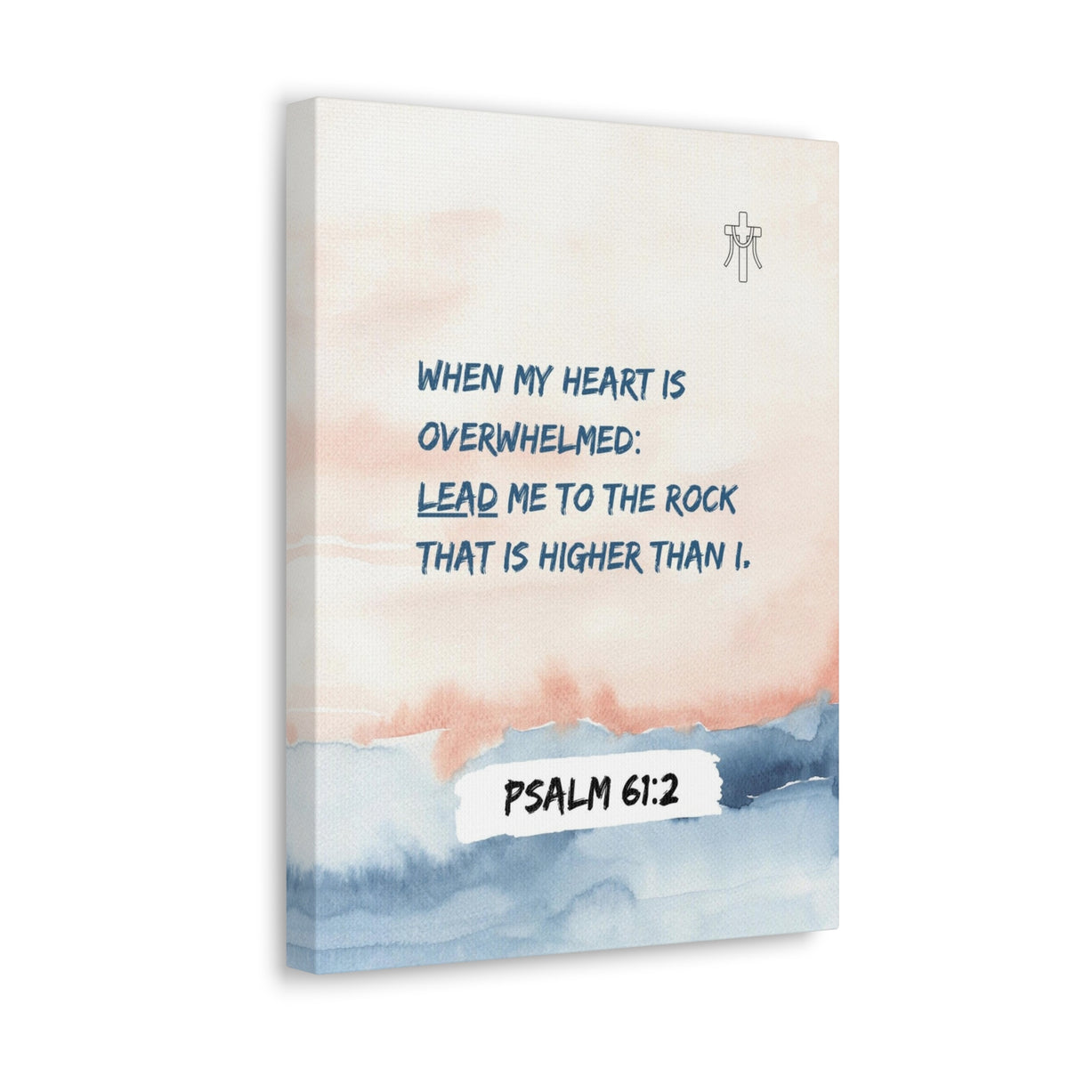Scripture Walls Psalm 61:2 Lead Me to the Rock Bible Verse Canvas Christian Wall Art Ready to Hang Unframed-Express Your Love Gifts