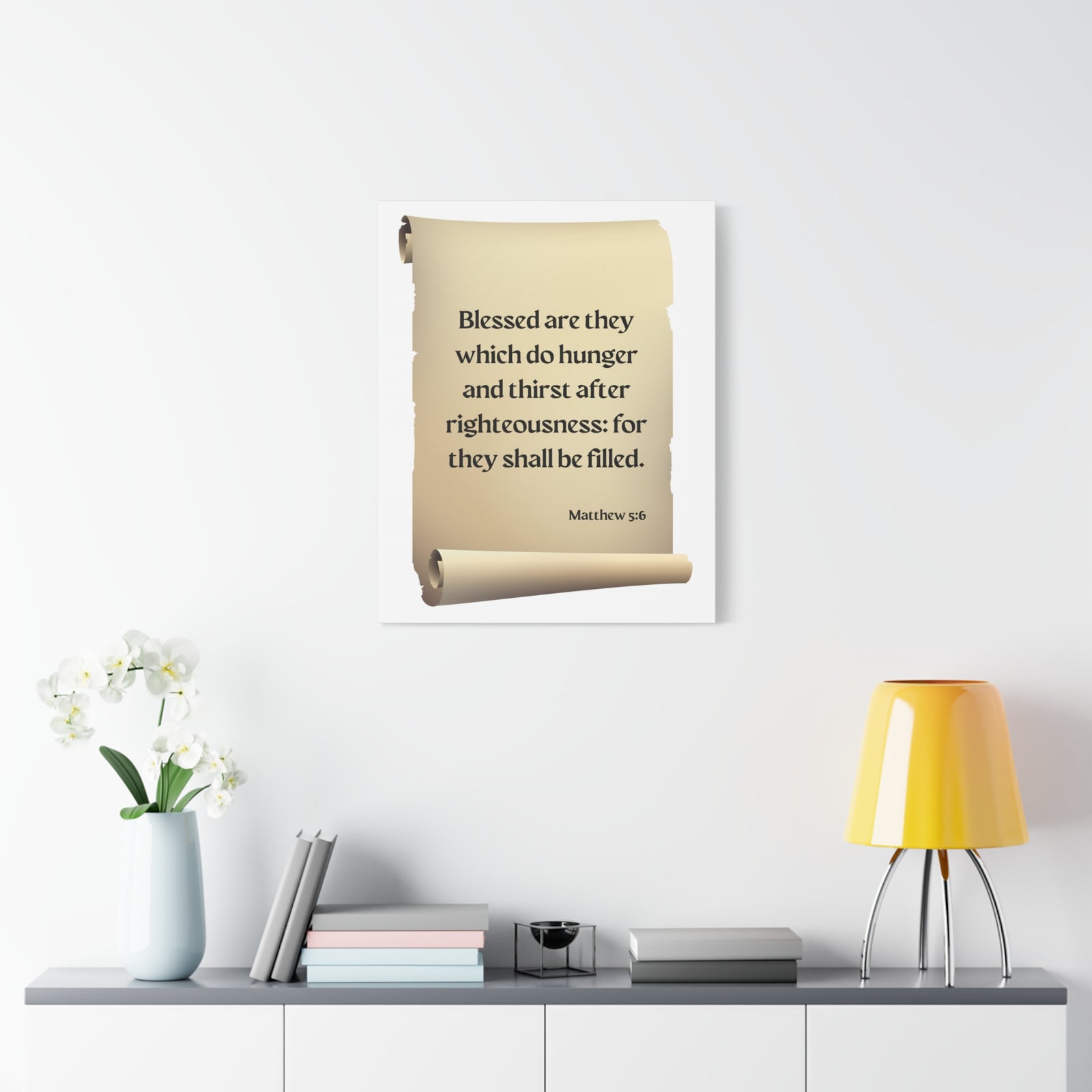 Scripture Walls Righteousness Matthew 5:6 Scroll Bible Verse Canvas Christian Wall Art Ready to Hang-Express Your Love Gifts