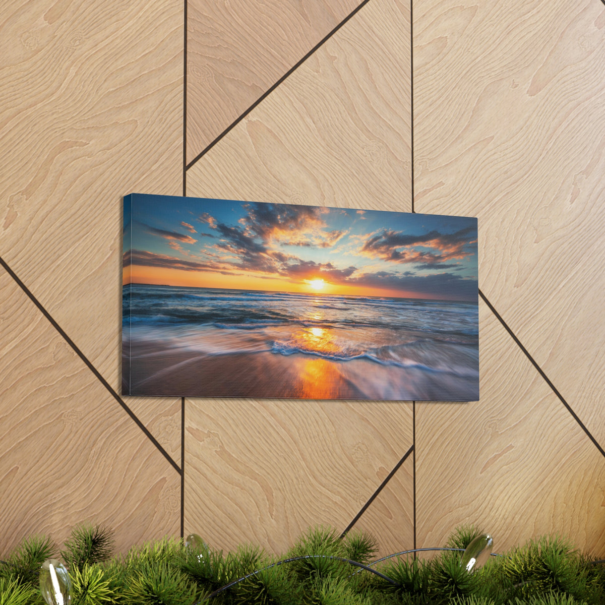 Sunrise Over The Sea Ocean Canvas Wall Art for Home Decor Ready-to-Hang-Express Your Love Gifts