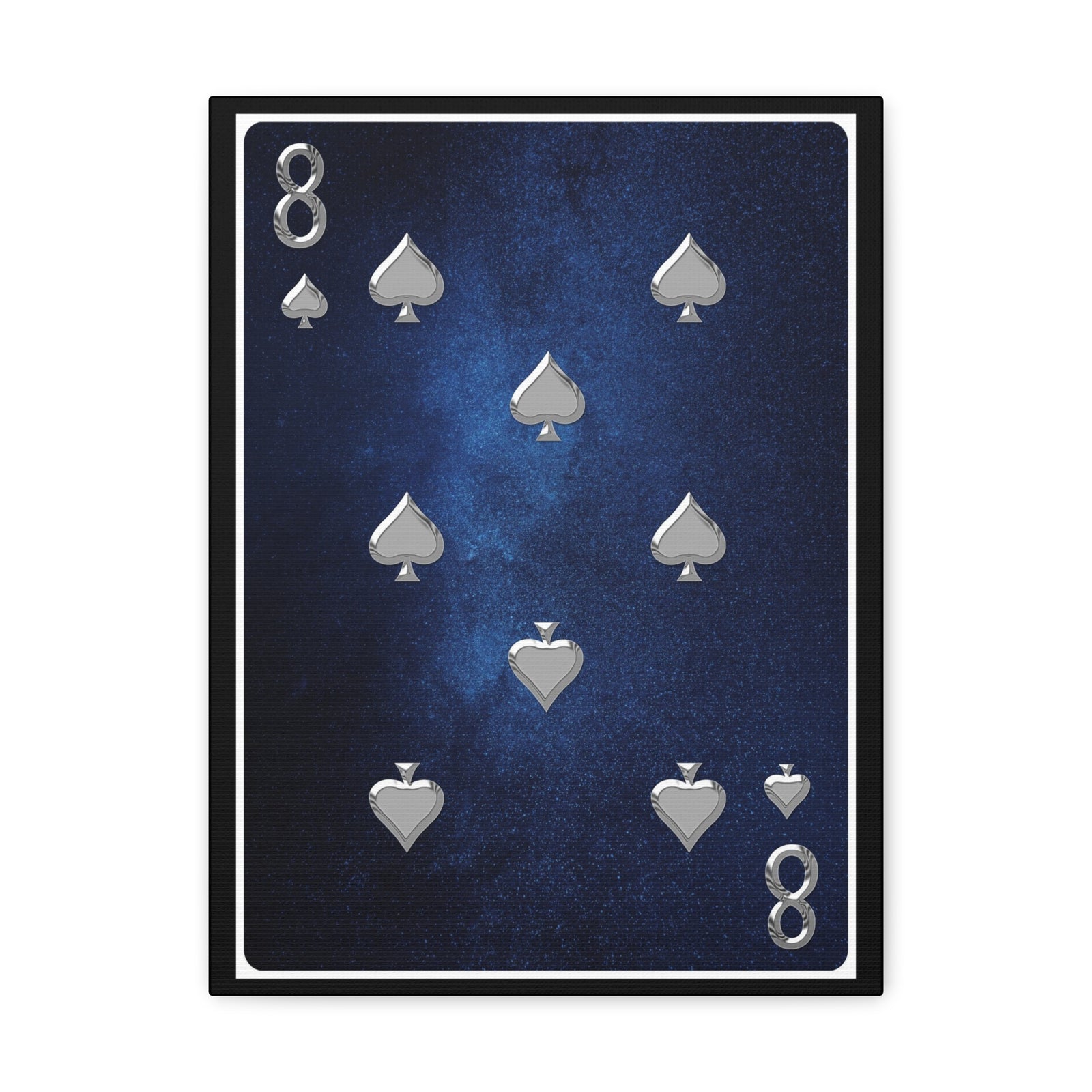 Eight Of Spades Space Background Playing Card Canvas Wall Art for Home Decor Ready-to-Hang-Express Your Love Gifts