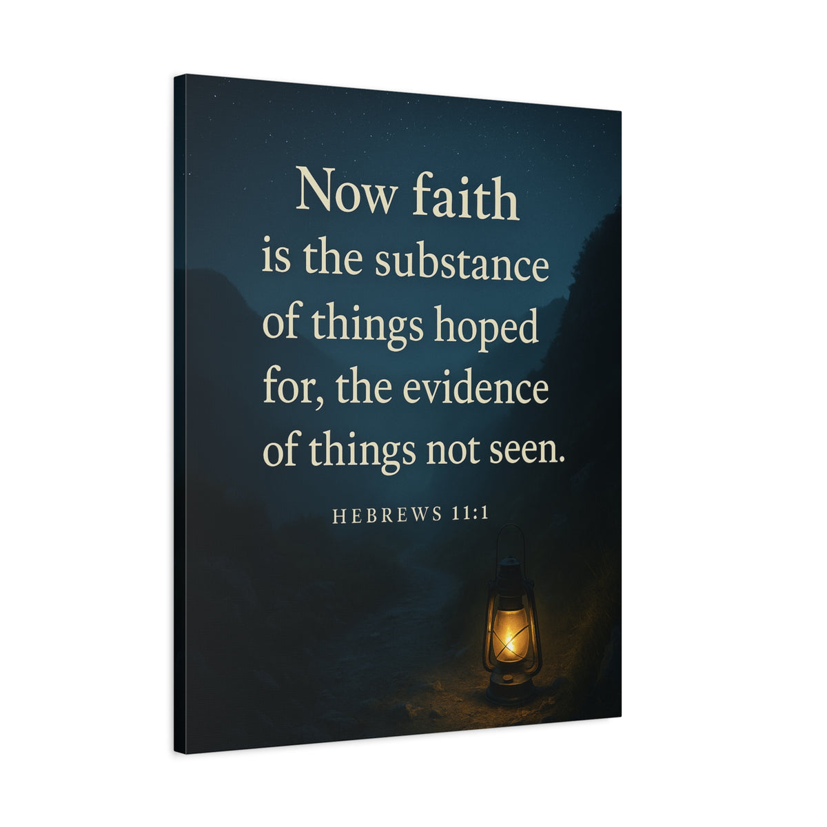 Bible Verse Canvas Hebrews 11:1 Christian Home Décor Wall Art Scripture Ready to Hang Faith Print-Express Your Love Gifts