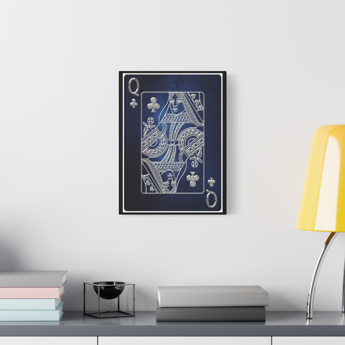 Queen Of Clubs Space Background Playing Card Canvas Wall Art for Home Decor Ready-to-Hang-Express Your Love Gifts