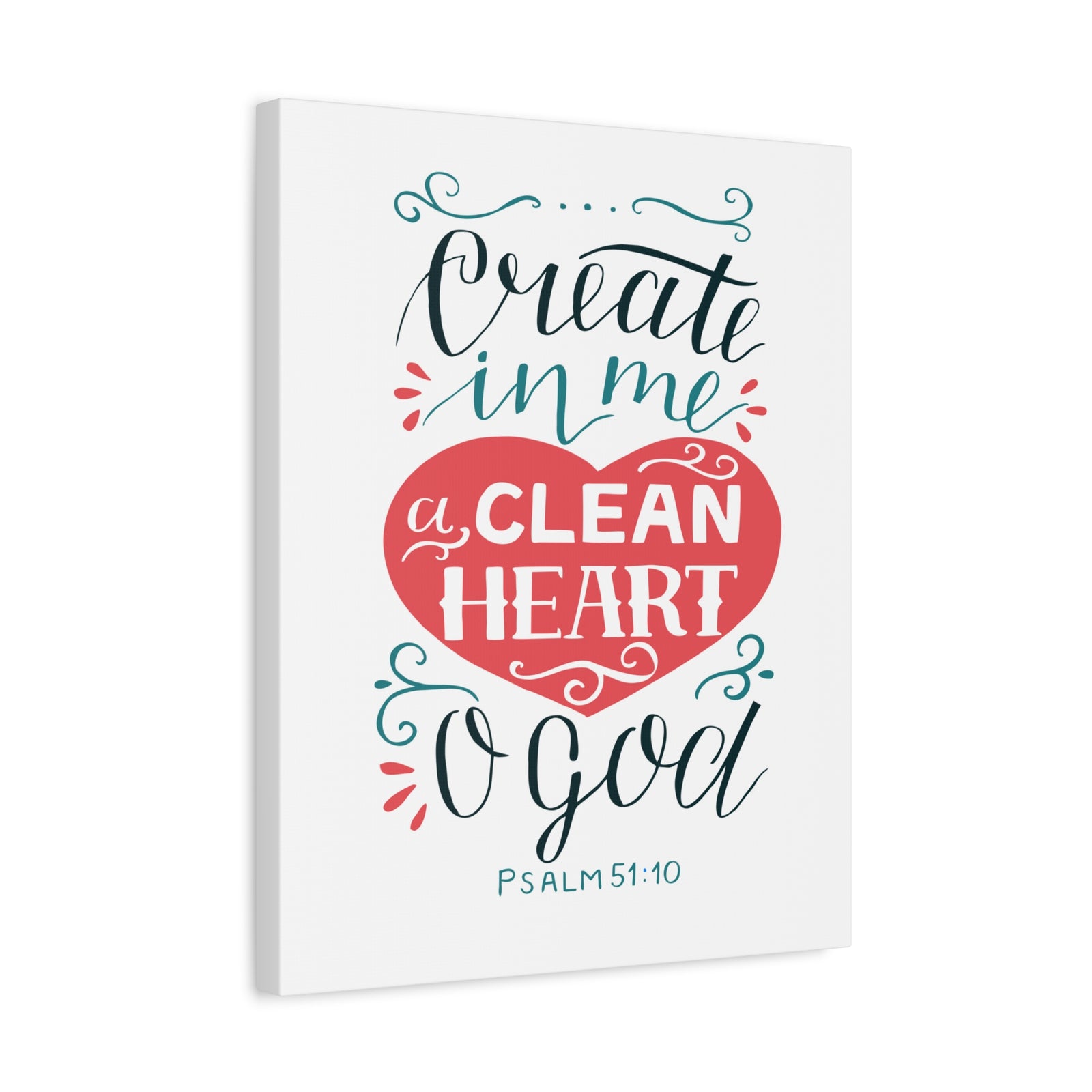 Scripture Walls Clean Heart O God Psalm 51:10 Bible Verse Canvas Christian Wall Art Ready to Hang-Express Your Love Gifts