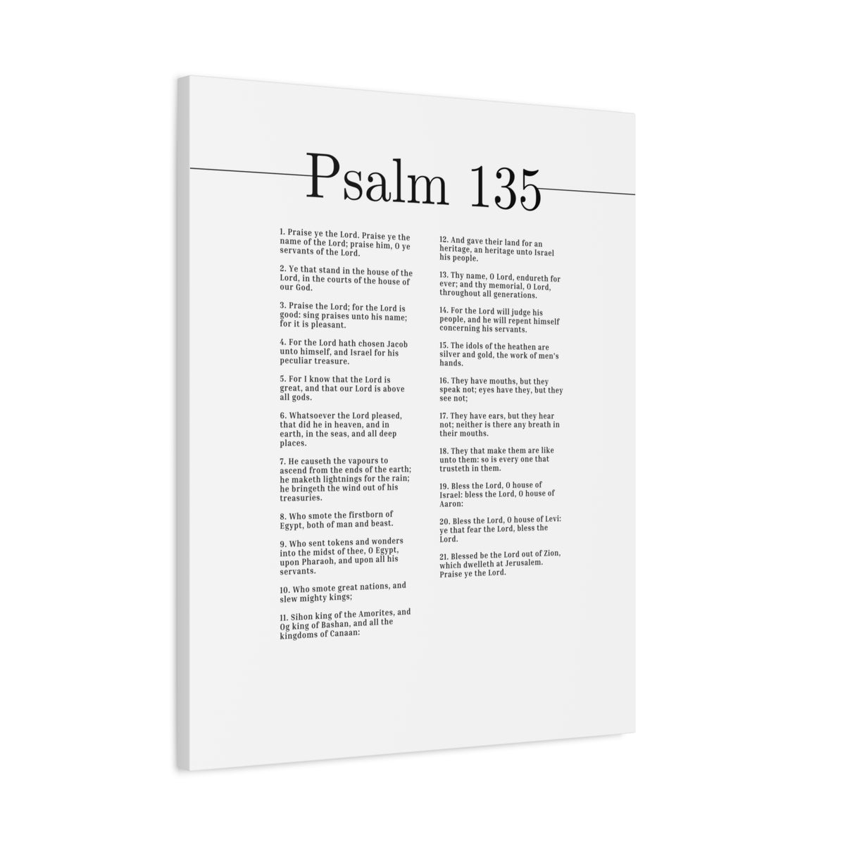 Scripture Canvas Praise Ye The Lord Psalm 135 Christian Wall Art Bible Verse Print Ready to Hang-Express Your Love Gifts