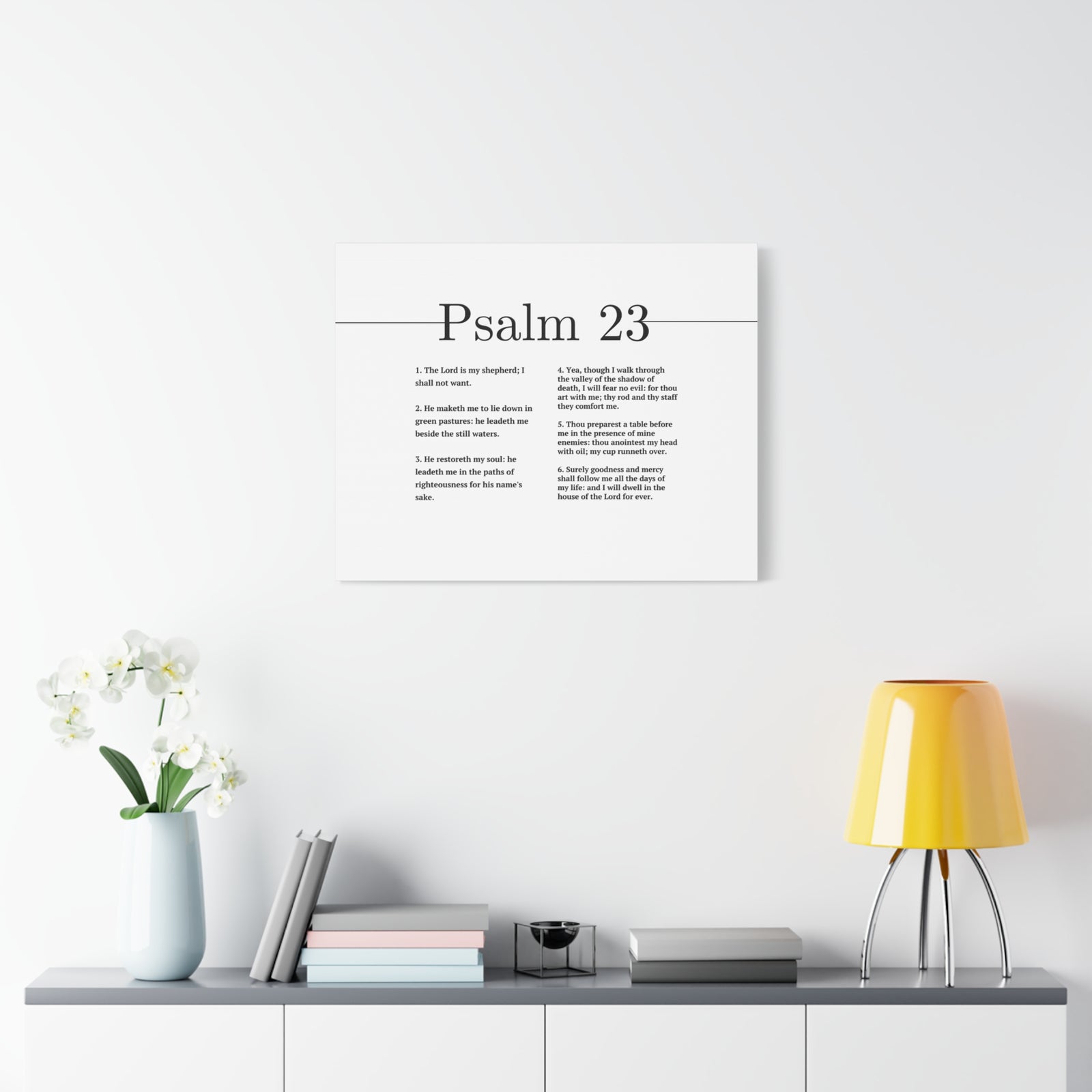 Scripture Walls Surely Goodness And Mercy Psalm 23 White Bible Verse Canvas Christian Wall Art Ready to Hang Unframed-Express Your Love Gifts
