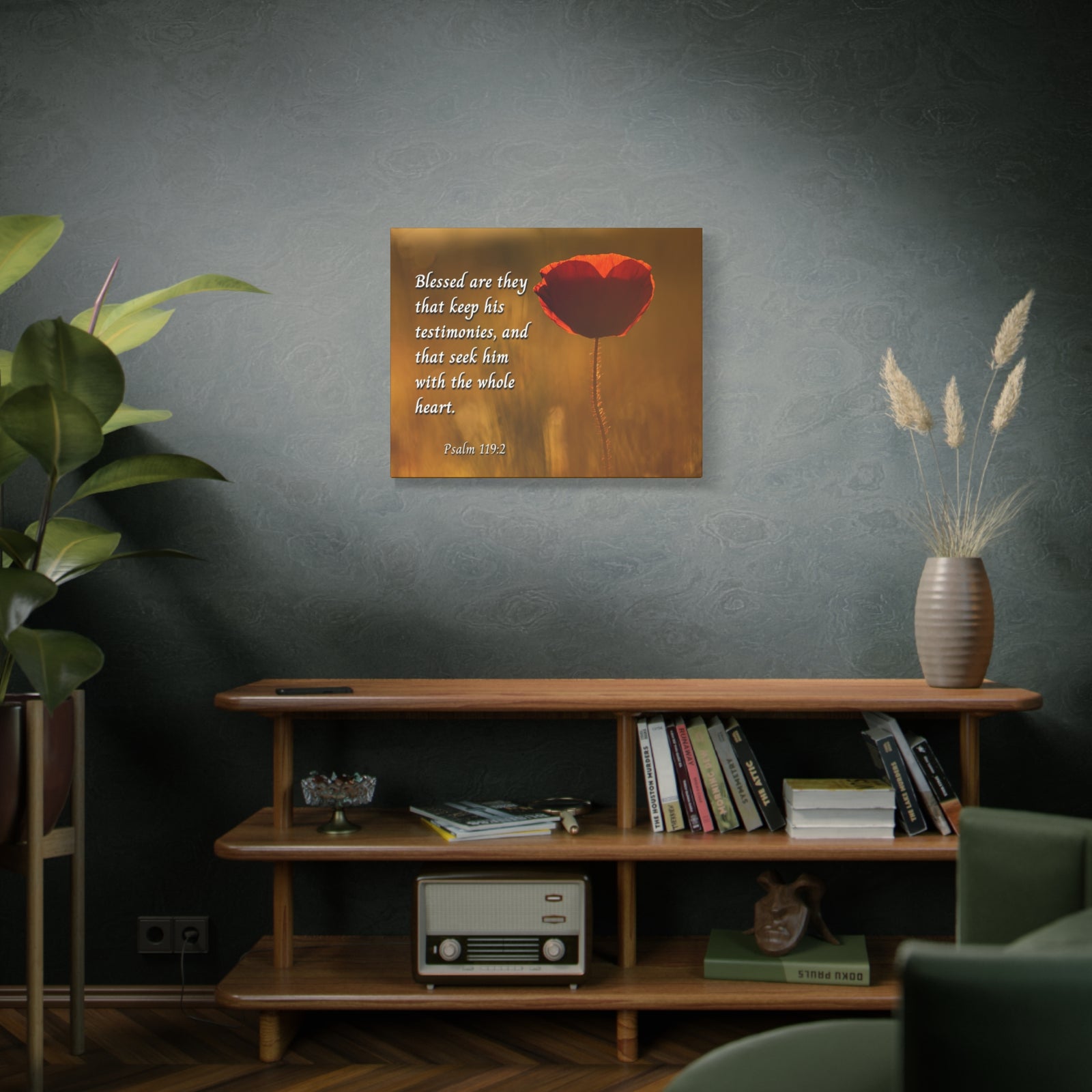 Scripture Canvas Seek God Psalm 119:2 Christian Wall Art Bible Verse Print Ready to Hang-Express Your Love Gifts