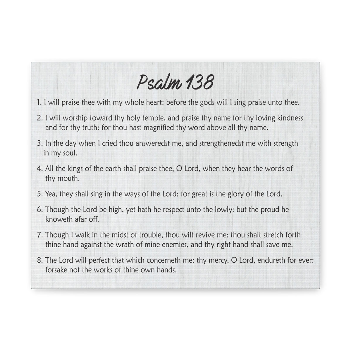 Scripture Canvas Praise His Holy Name Psalm 138 Christian Wall Art Bible Verse Print Ready to Hang-Express Your Love Gifts