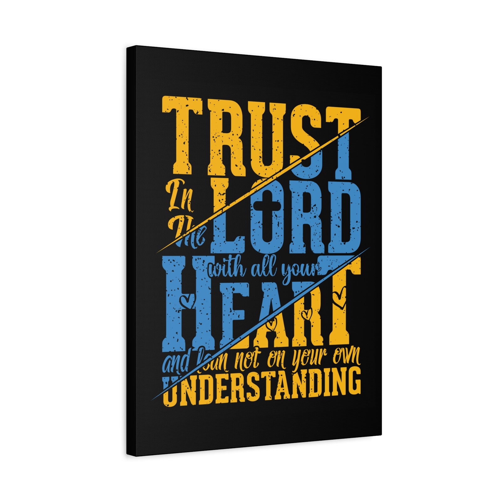Scripture Canvas All Your Heart Psalm 23:4 Christian Wall Art Bible Verse Print Ready to Hang-Express Your Love Gifts