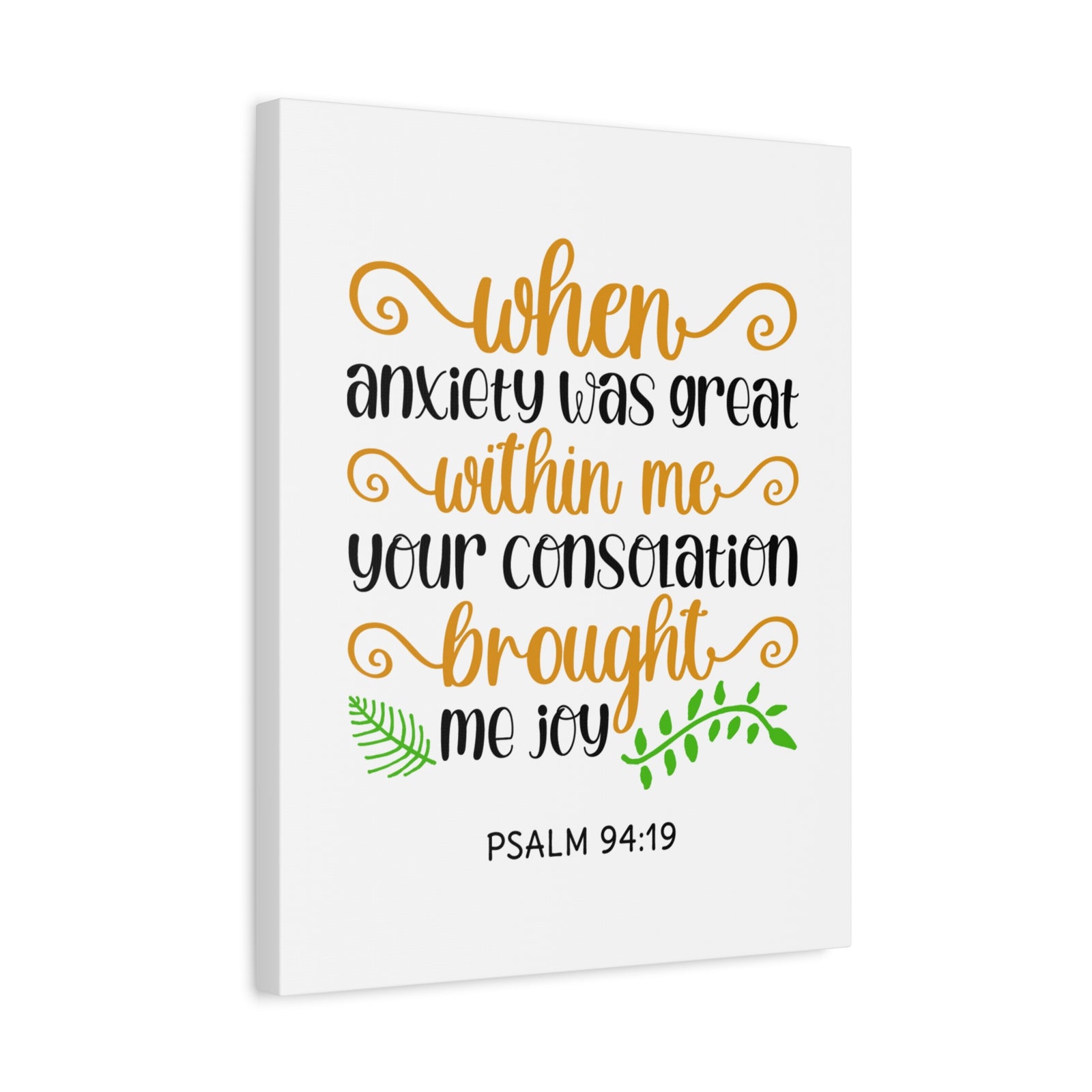 Scripture Canvas Within Me Psalm 94:19 Christian Wall Art Bible Verse Print Ready to Hang-Express Your Love Gifts