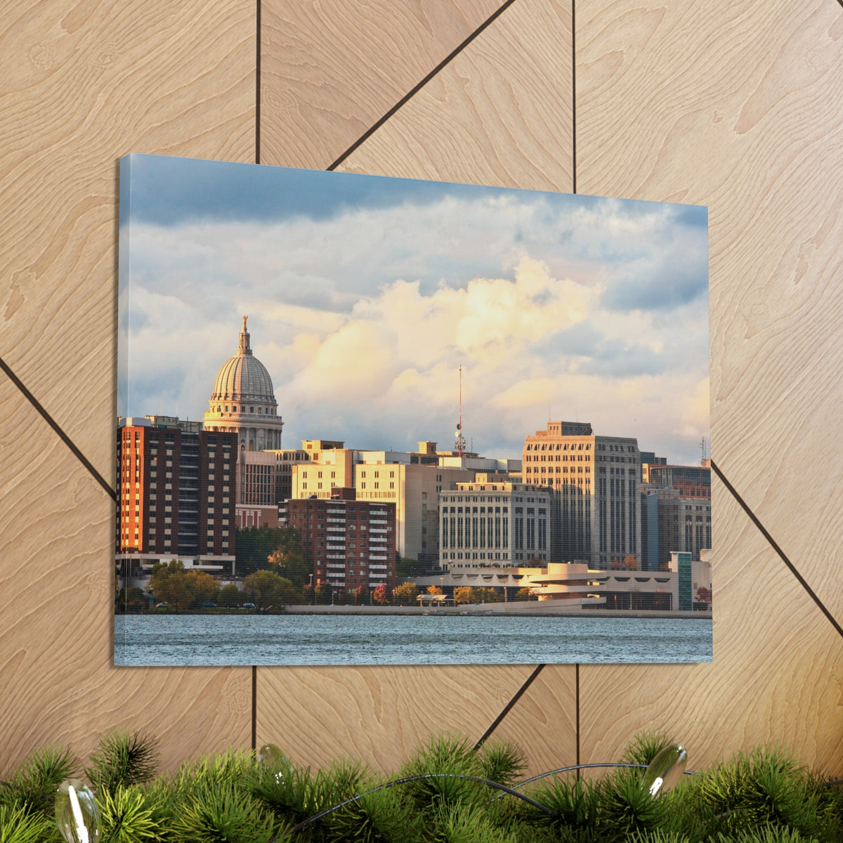 Madison Skyline Daytime Canvas Artwork High-Quality Breathtaking Stunning Cityscape for Home Decor Ready to Hang-Express Your Love Gifts