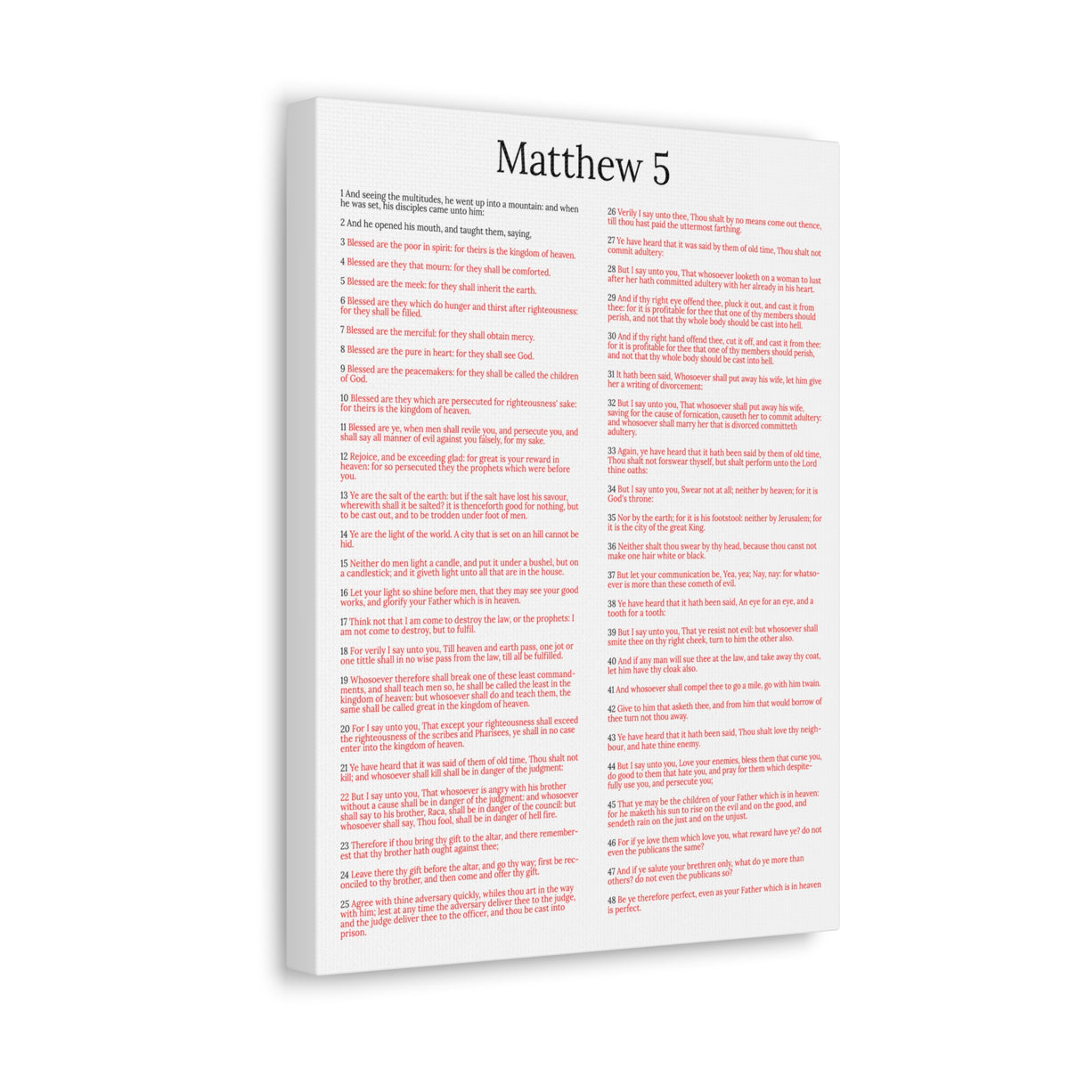 Scripture Walls Sermon on the Mount Matthew 5 White Christian Wall Art Print Ready to Hang Unframed-Express Your Love Gifts