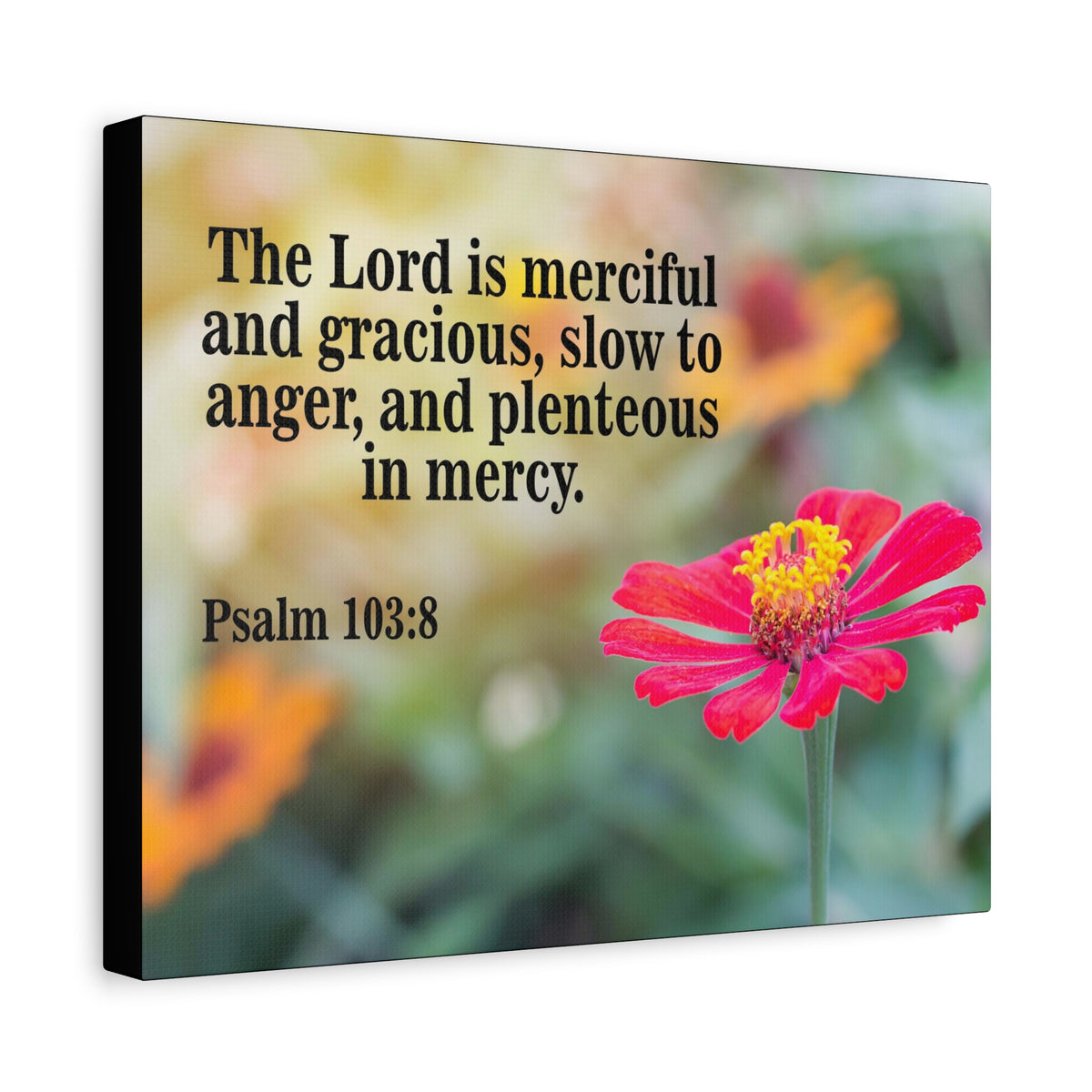 Scripture Canvas The Lord is Merciful and Gracious Psalm 103:8 Christian Wall Art Bible Verse Print Ready to Hang-Express Your Love Gifts