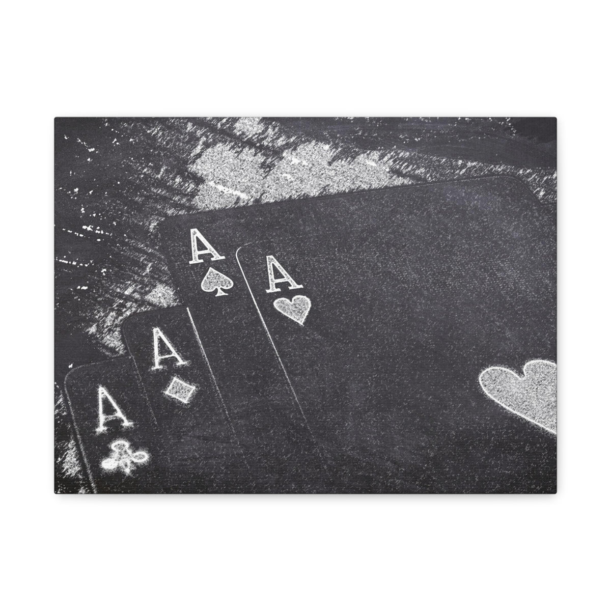 Chalkboard Playing Card Suit Ranked Playing Card Canvas Wall Art for Home Decor Ready-to-Hang-Express Your Love Gifts